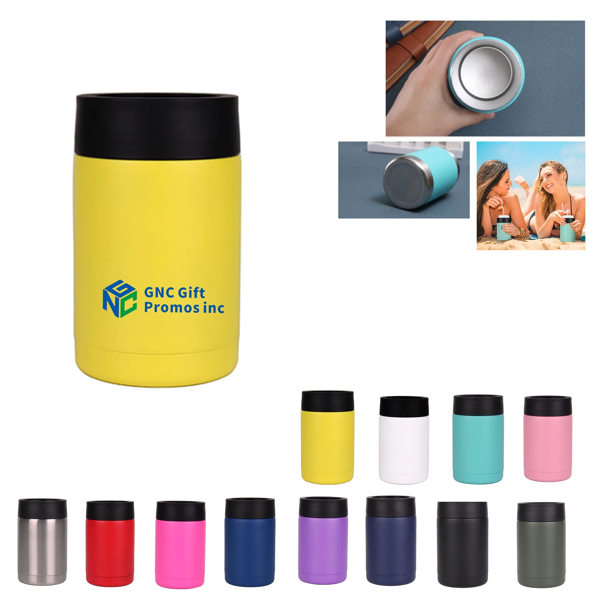 Cooler with Bottle Opener 12oz, custom koozie with logo imprint 8