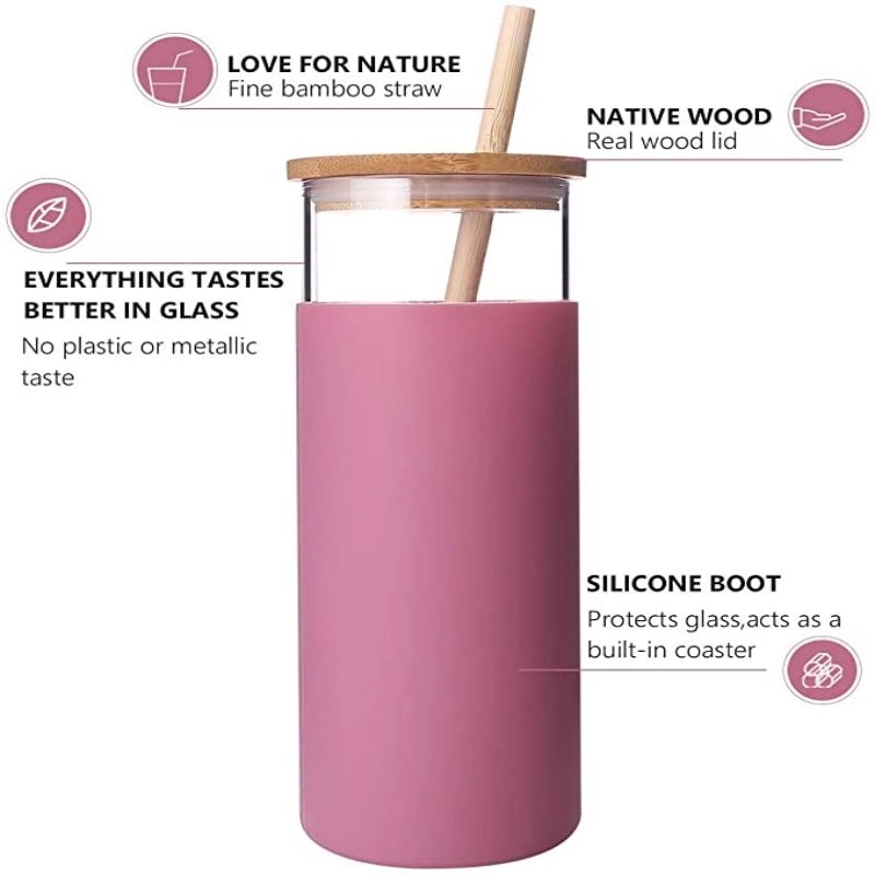 Glass Tumbler With Straw 6