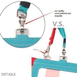 RFID Blocking PU Leather Card Holder with Lanyard 34