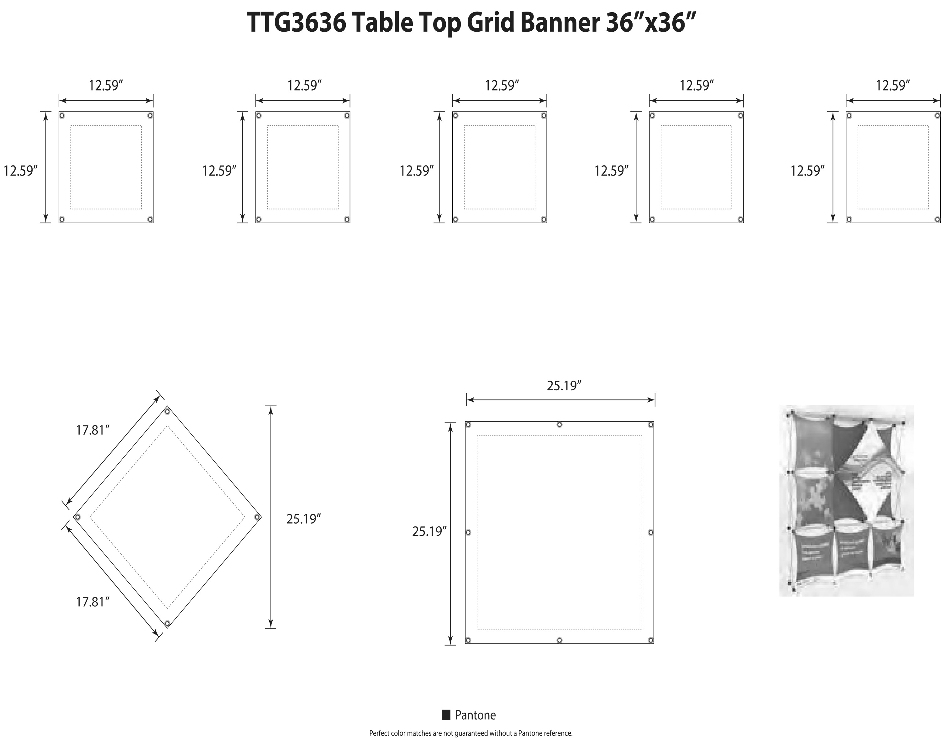 Table Top Grid Banner 36"x36" 3