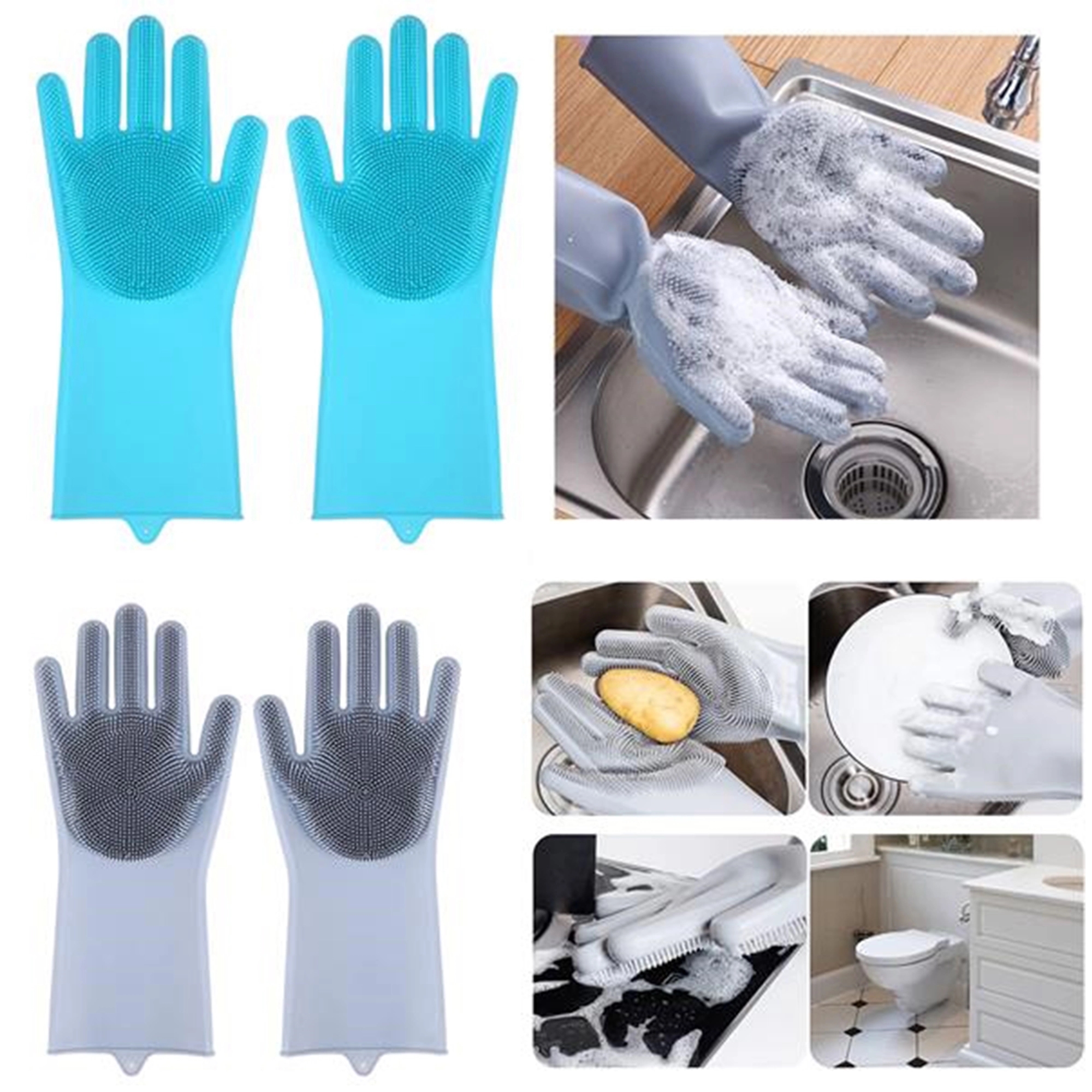 Silicone Dishwashing Gloves for Kitchen 2