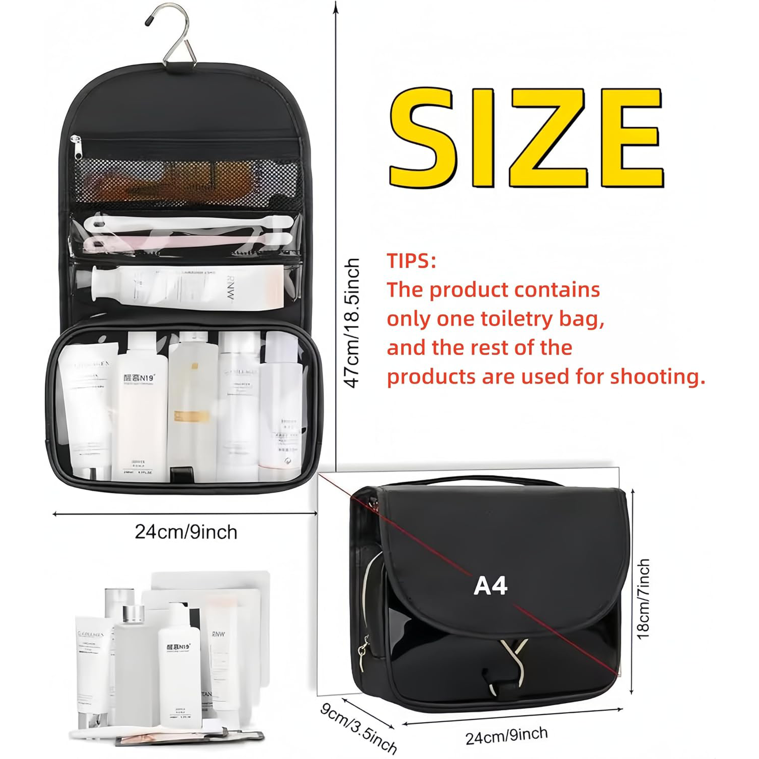 PU Travel Hanging Cosmetic Bag 3