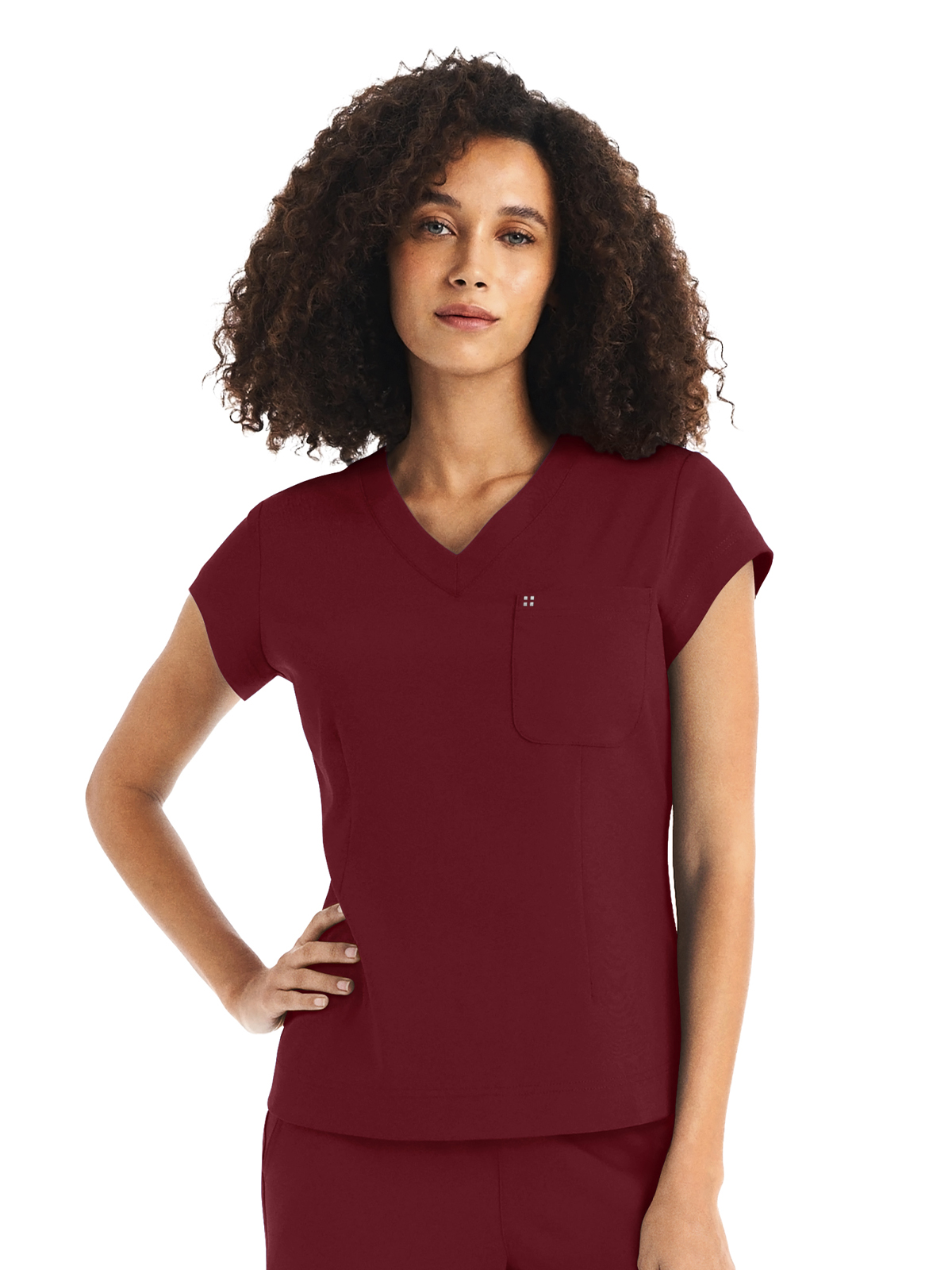 White Cross - CRFT - Women's One-Pocket V-Neck Top 8