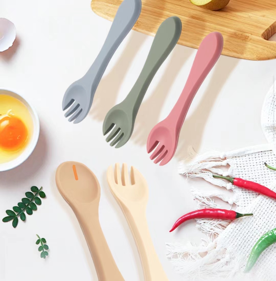 Silicone Baby Training Spoon&Fork Set 1