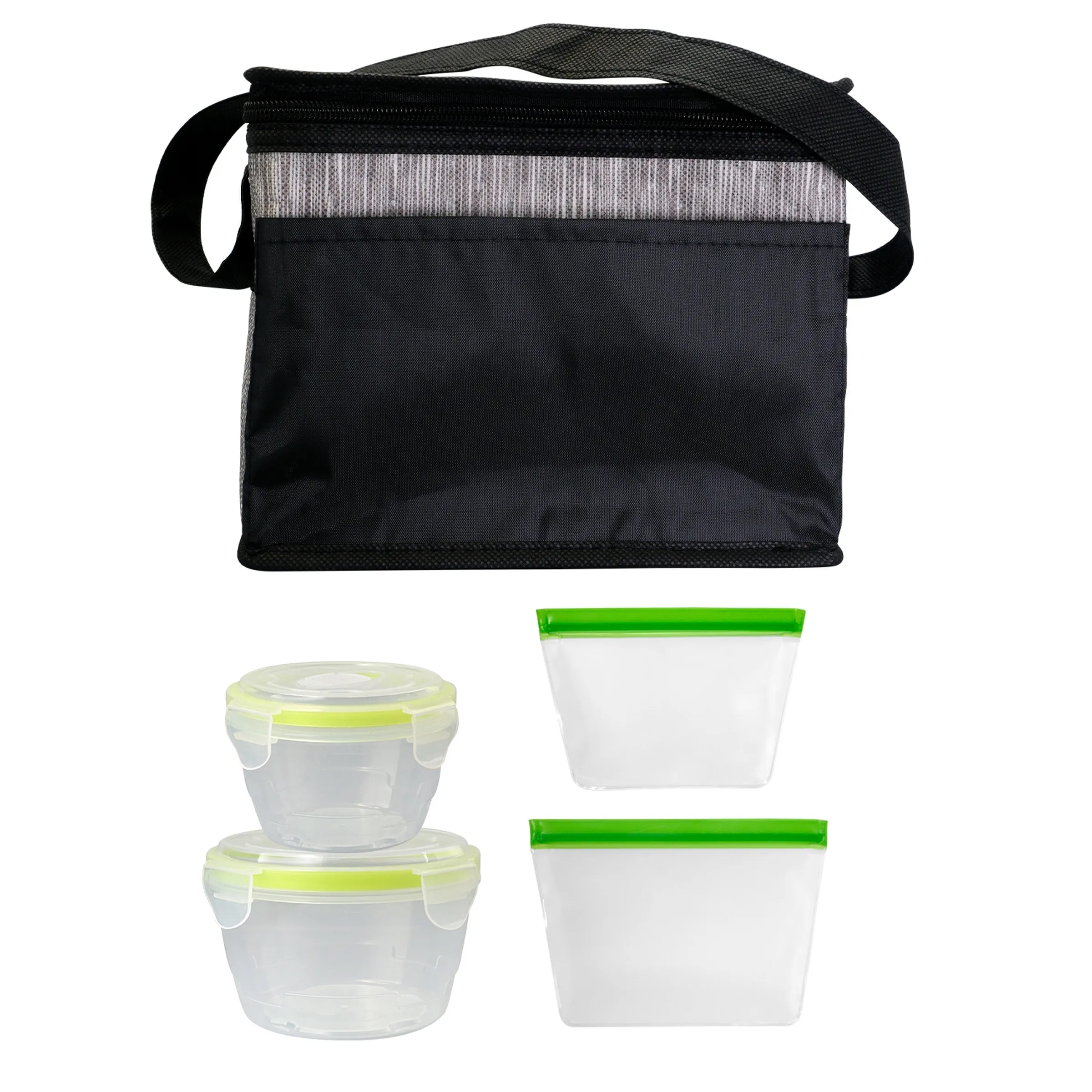 Black Graph Nested Bagged Lunch Set 3