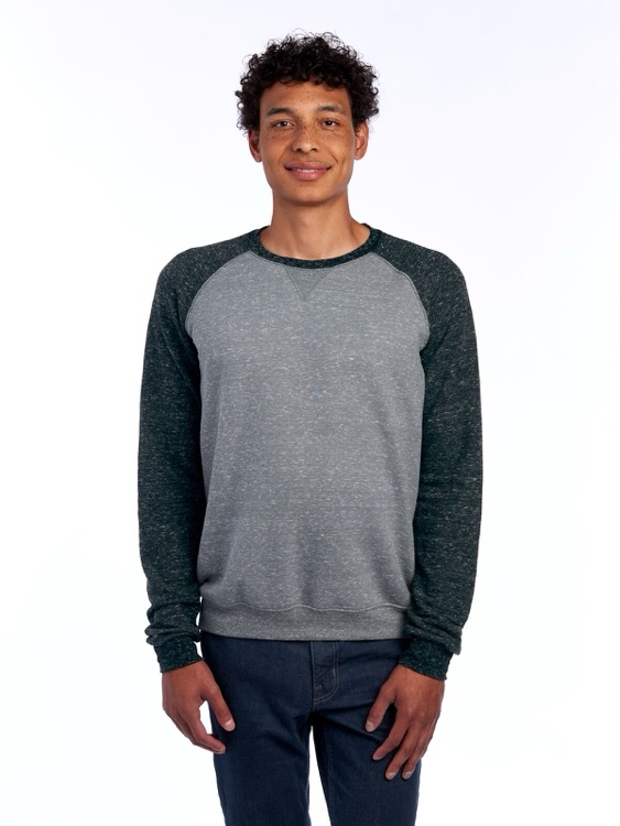JERZEES Snow Heather Ring-Spun Unisex Raglan Crew 13