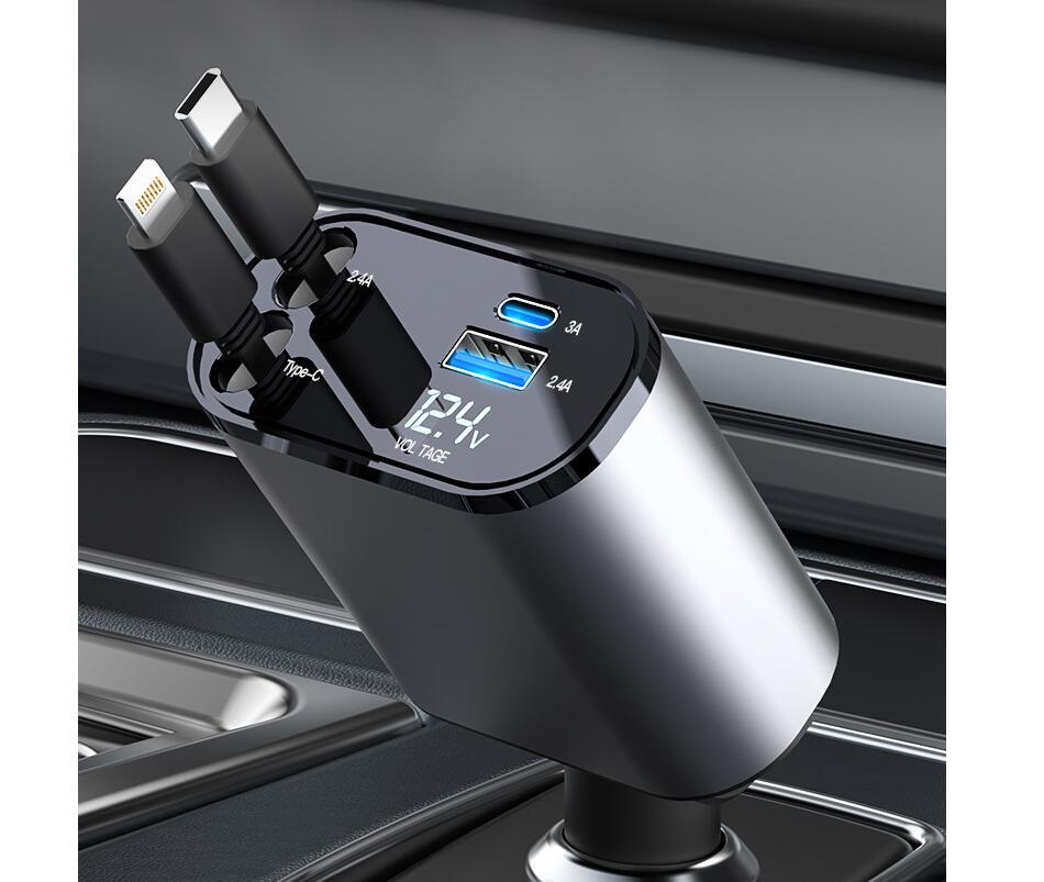 5 in 1 Retractable Cables and USB Fast Car Charger 3