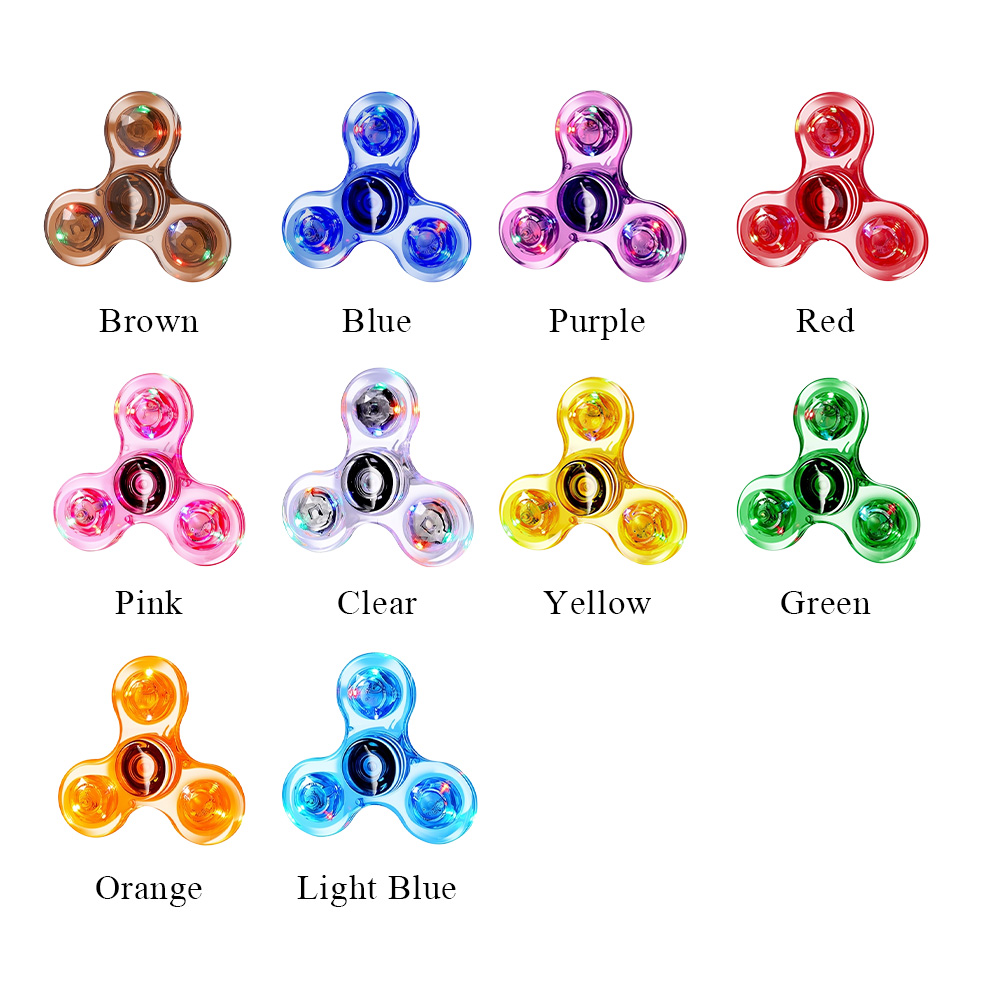 Custom Clear LED Light Fidget Spinner Toys 4