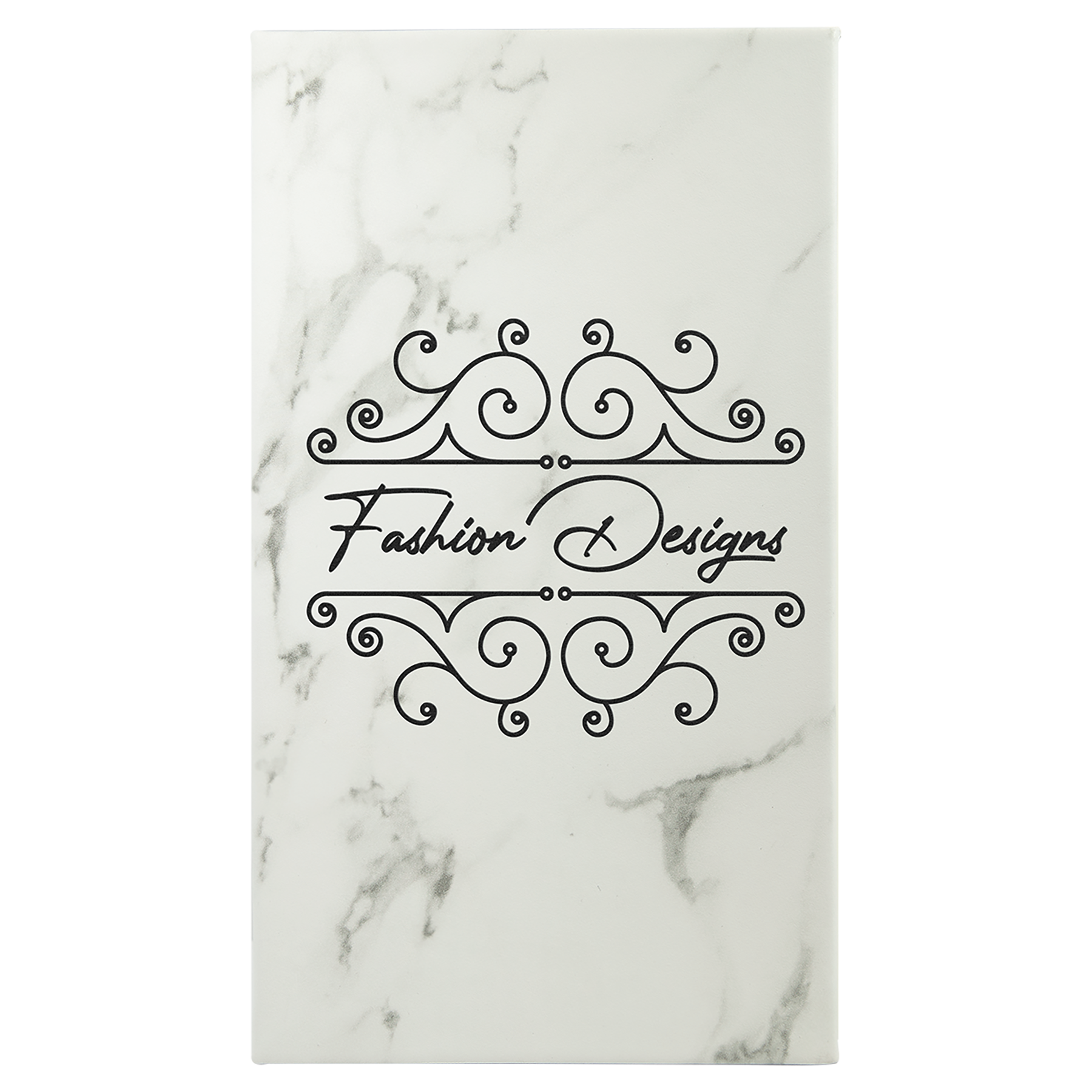 5 1/4" x 8 1/4" White Marble Leatherette Sketch Book-Unlined Paper 1