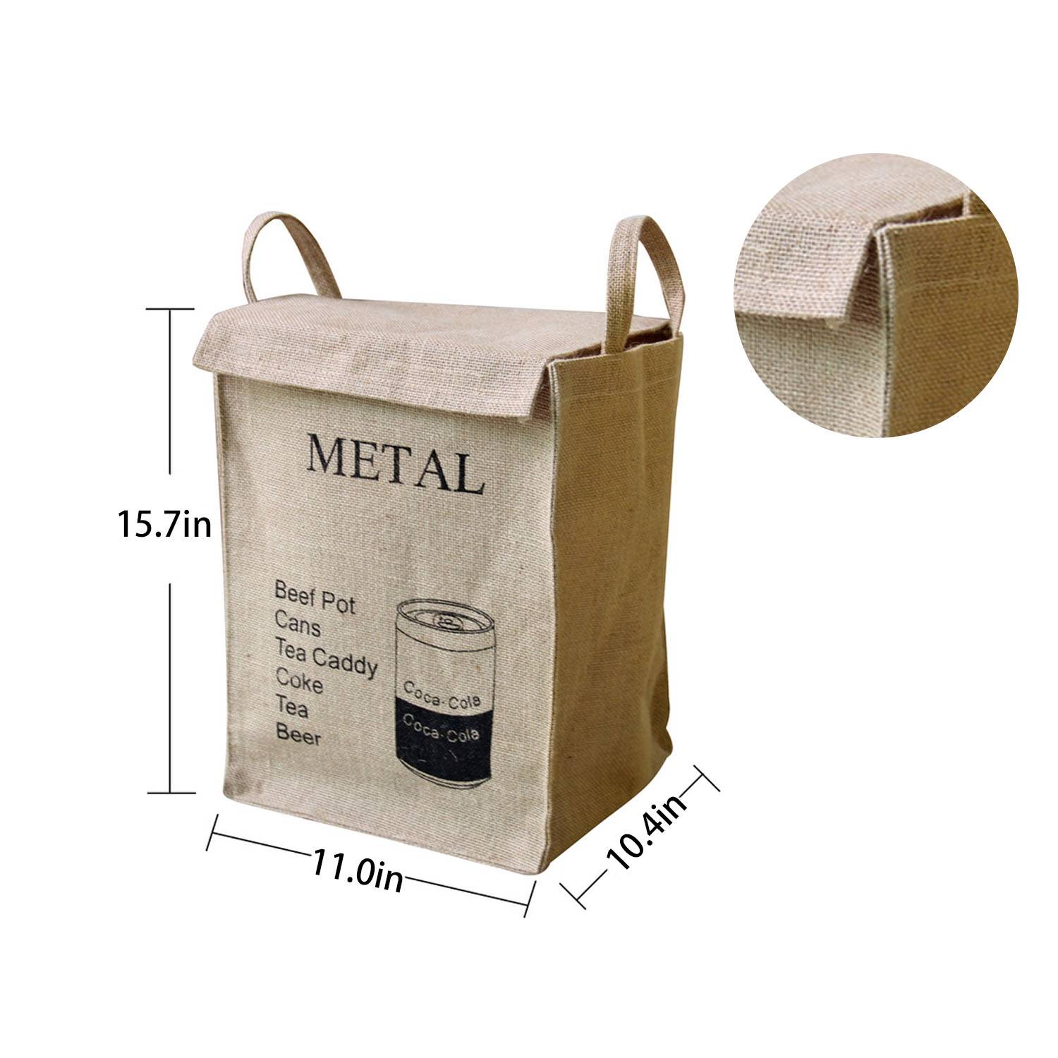 Foldable Waterproof Jute burlap Laundry Bag 2