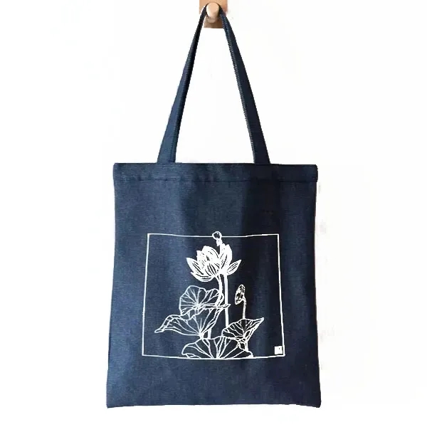 Reusable Denim Tote Bag, custom tote bag with logo imprint 7