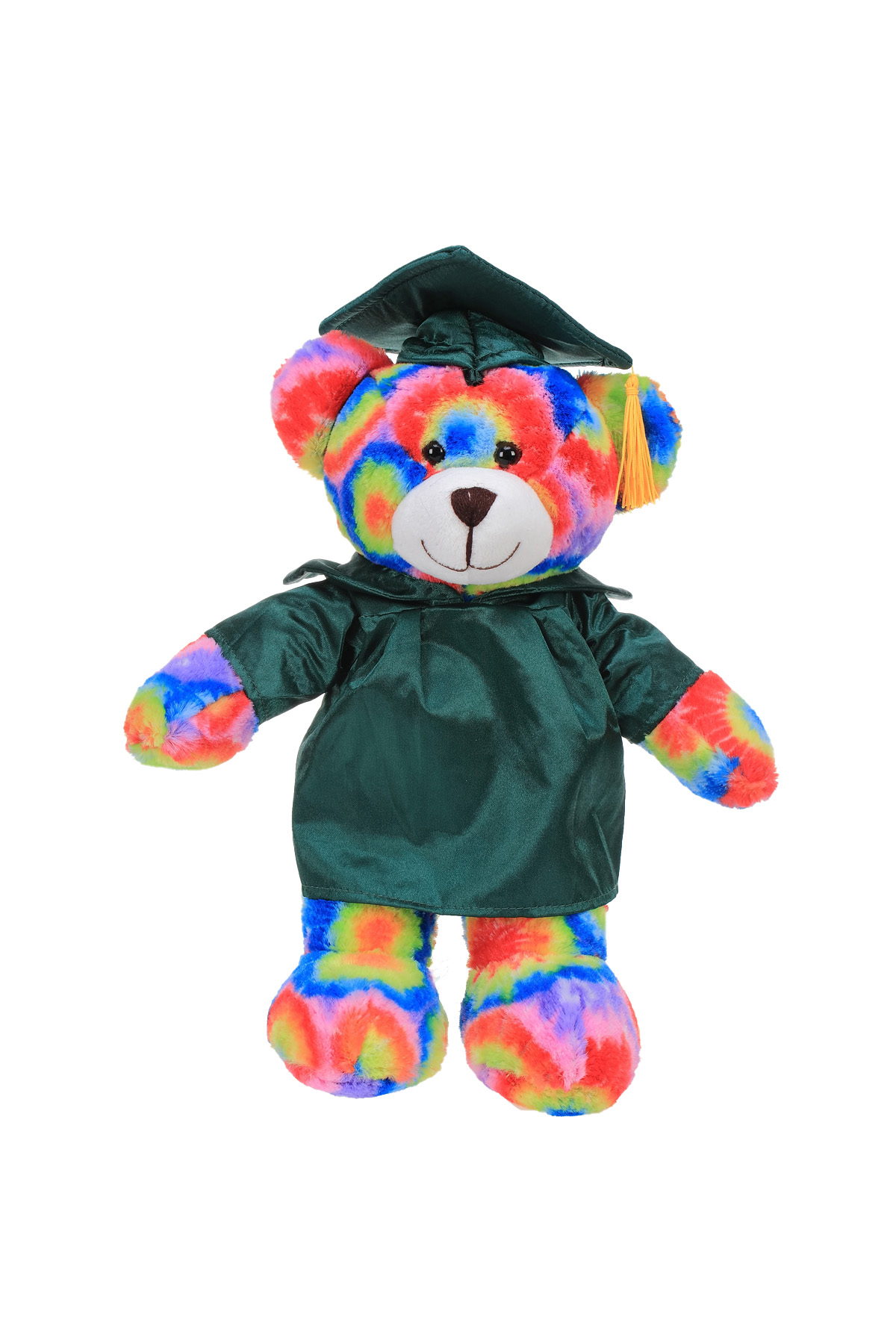 Soft Plush Tie Dye Teddy Bear in Graduation Cap & Gown 3