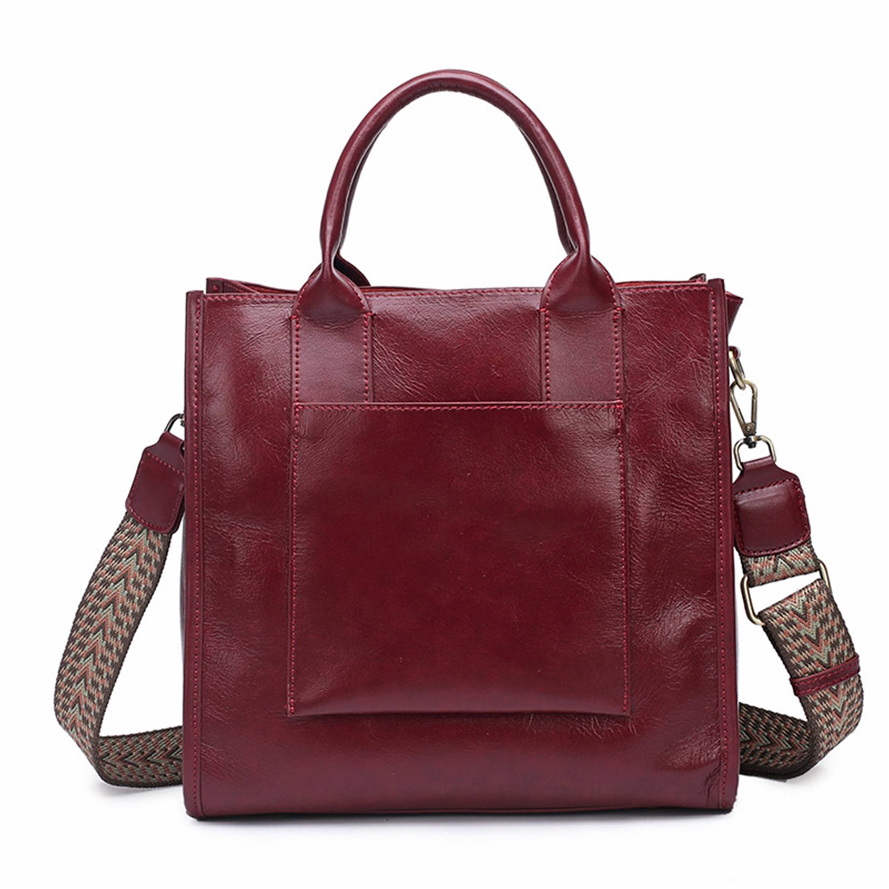 Vegan Leather Simple Vintage Shoulder Retro Handbag 2
