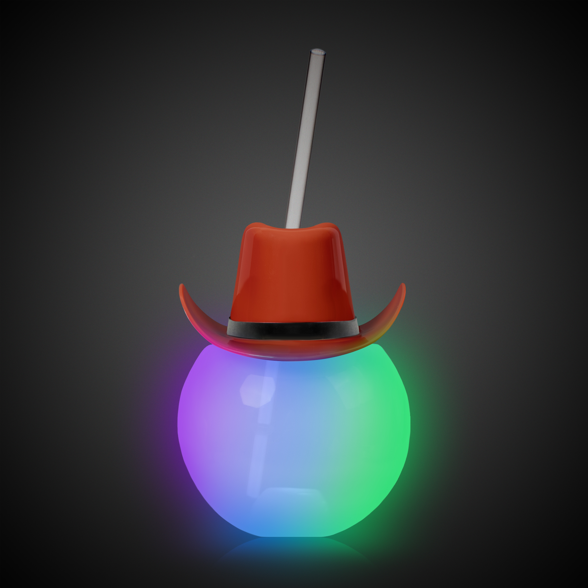 20oz Multicolor LED Ball Tumbler with Straw and Brown Hat(hat not assembled) 8