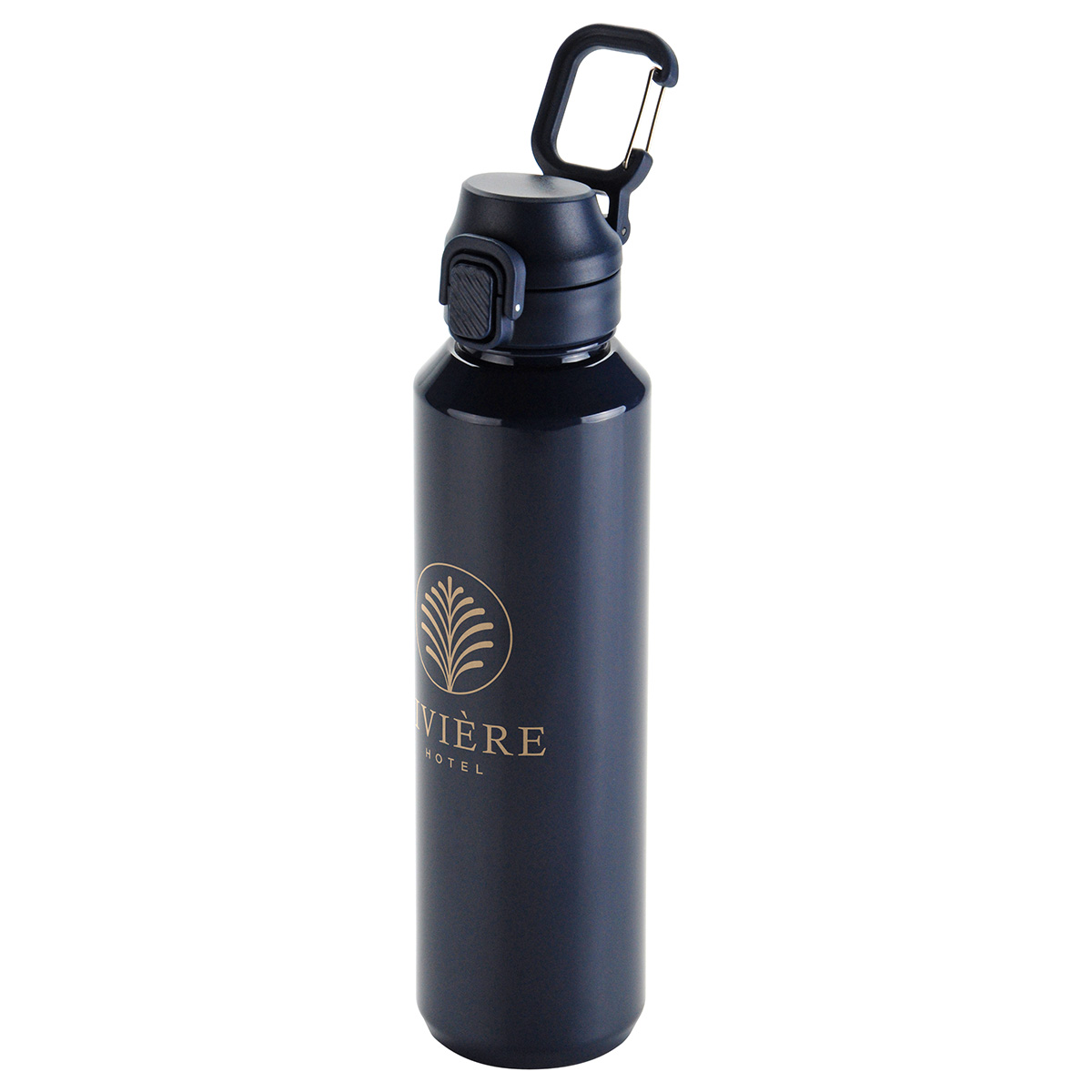 Switchback 27 oz RPET Bottle with Snap-Top Lid & Carabiner 7