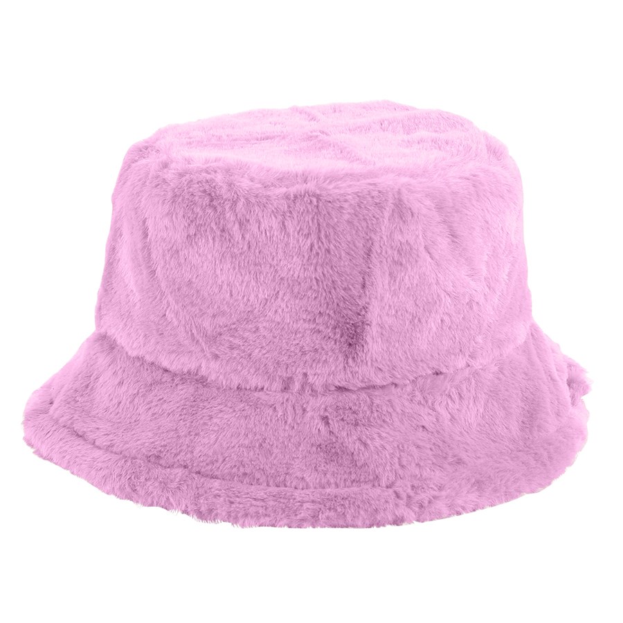 Solid Color Faux Fur Bucket Hat with Custom Logo 13