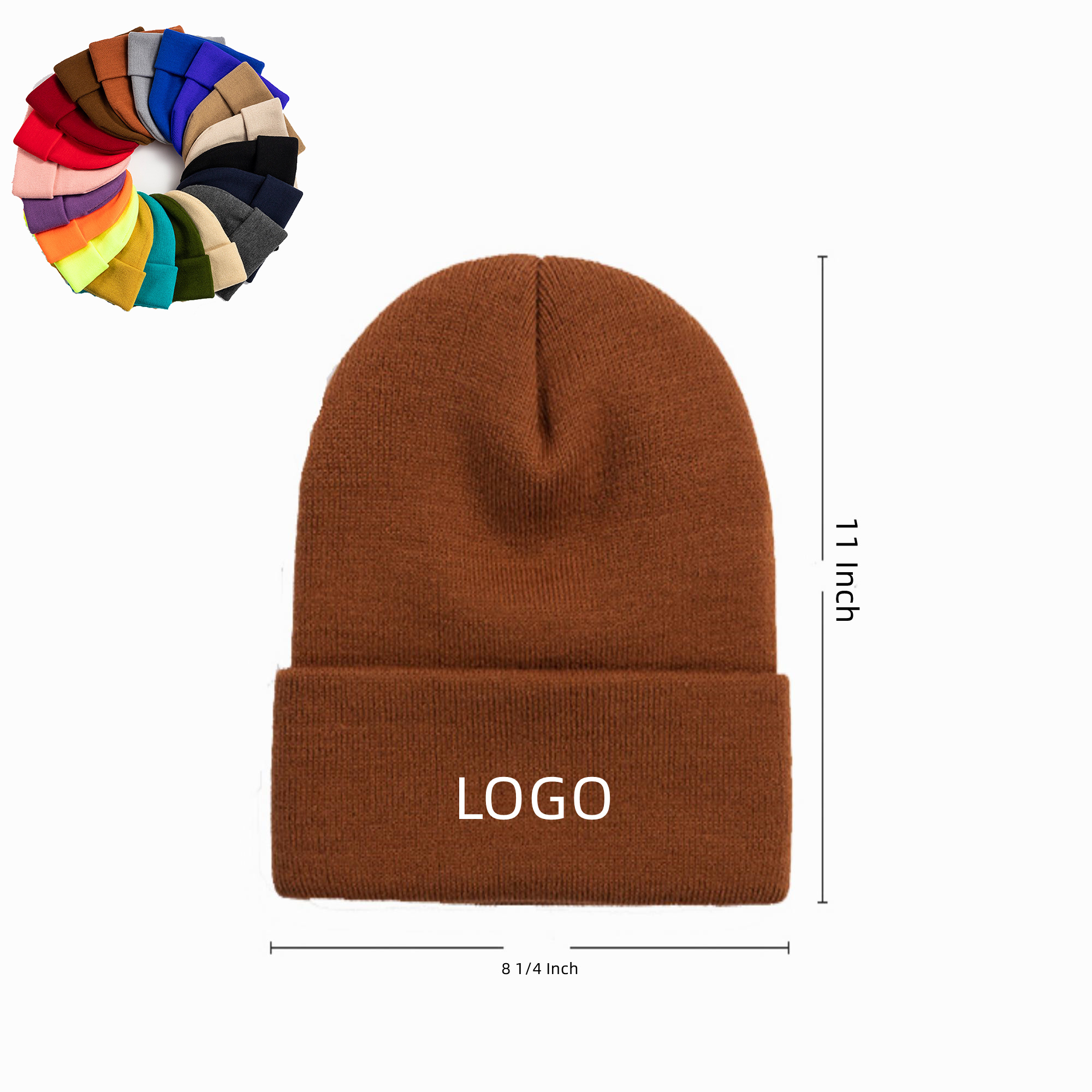 Full Color Pom Knitted Hat  Acrylic Cap 3