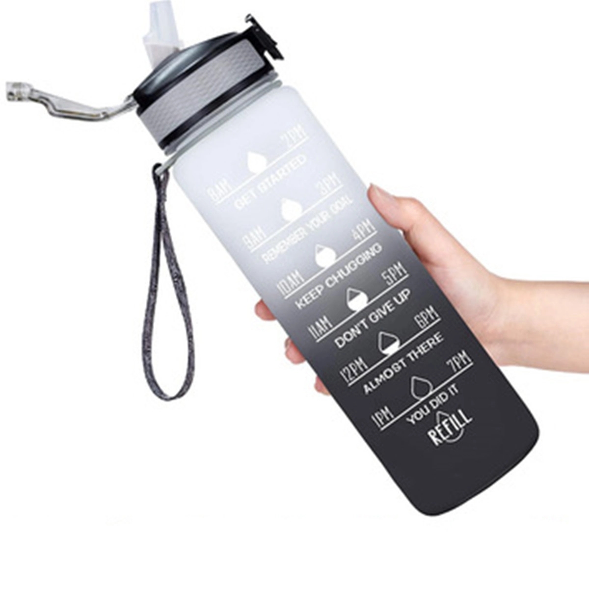 Sport Drinking Water Bottle With Time Marker 8