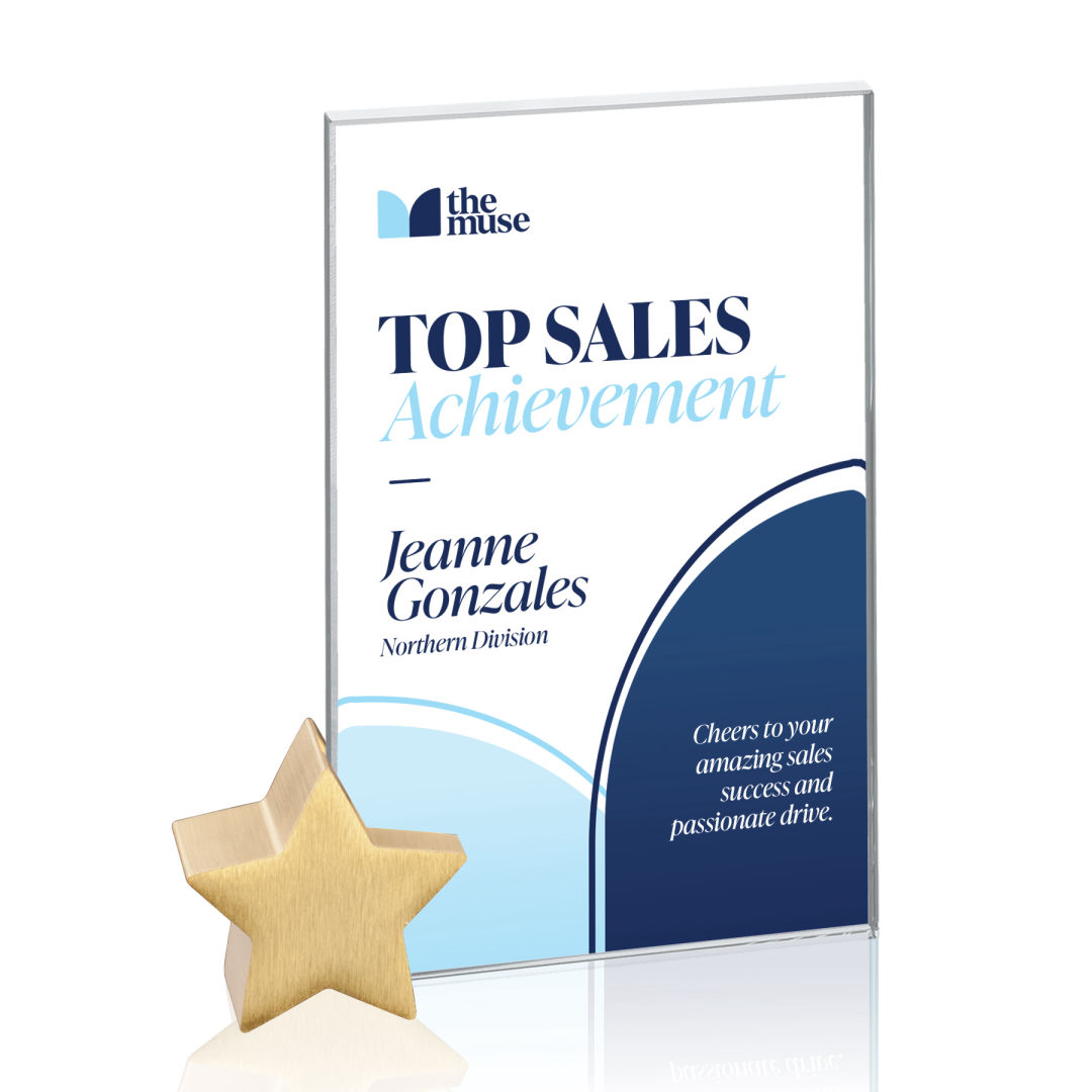 Bermuda VividPrint™ Award - Starfire/Gold Star 7