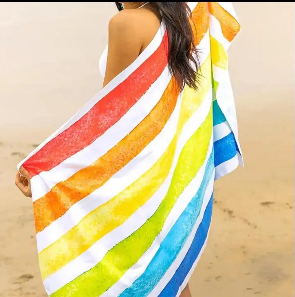 Microfiber rainbow beach towels 2