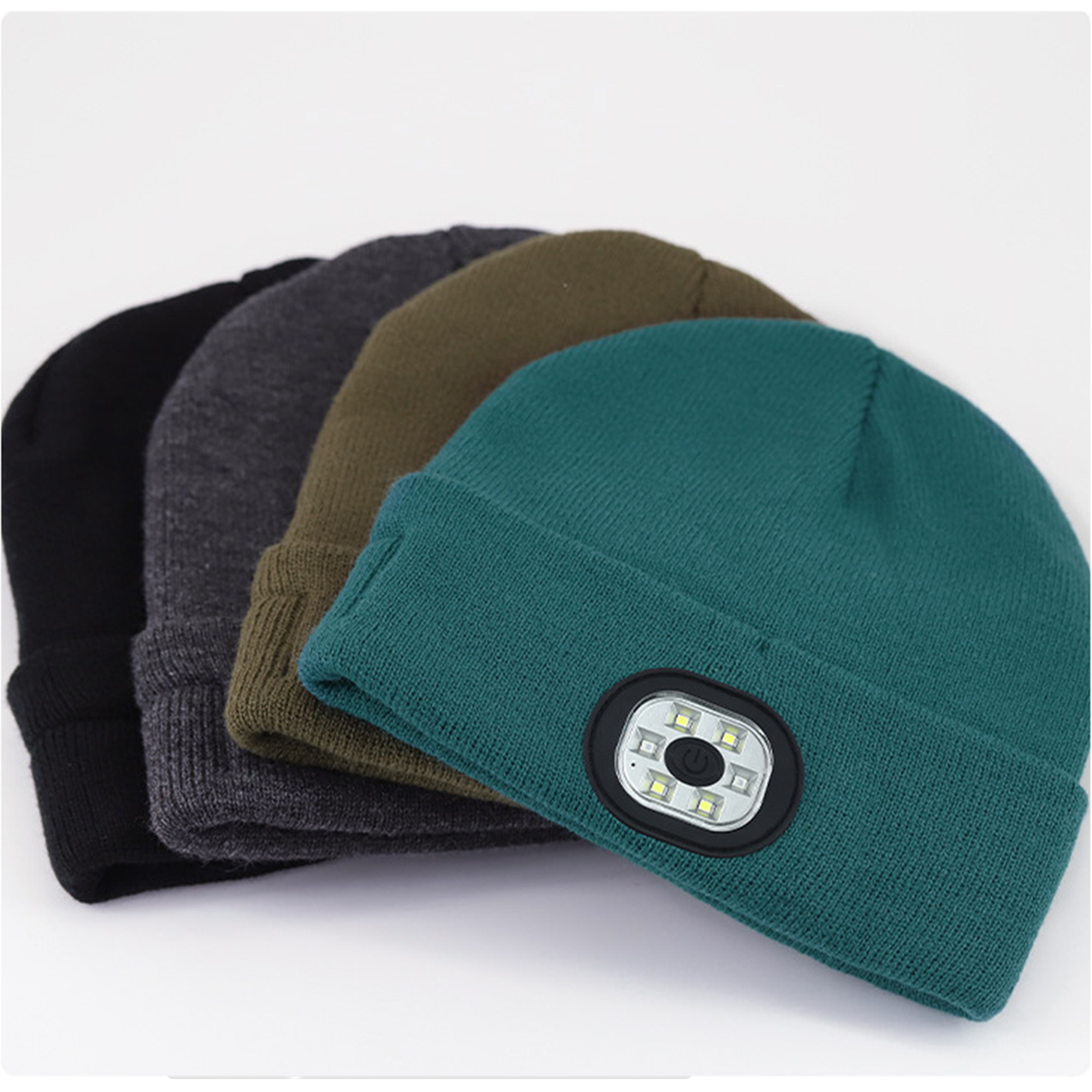 LED Beanie Hat with Built-in Earphones & Light 2