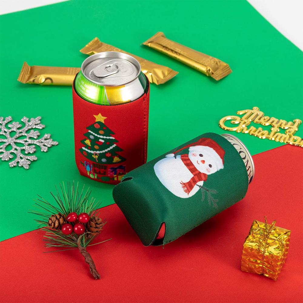 Christmas Neoprene Can Coolers, custom koozie with logo imprint 4