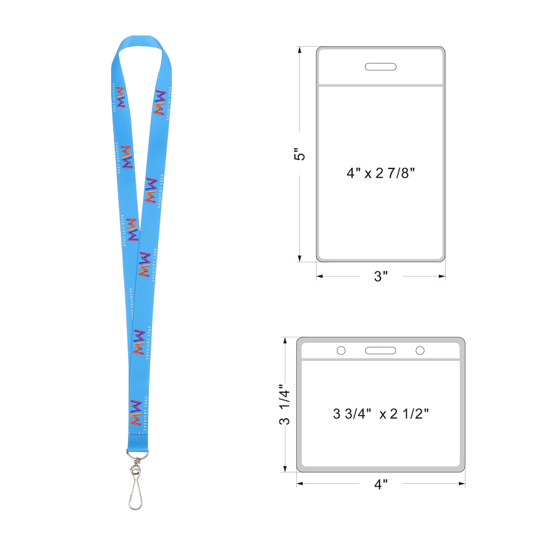 3/4" Dye-Sublimated Lanyard With Clear Badge Holder 4