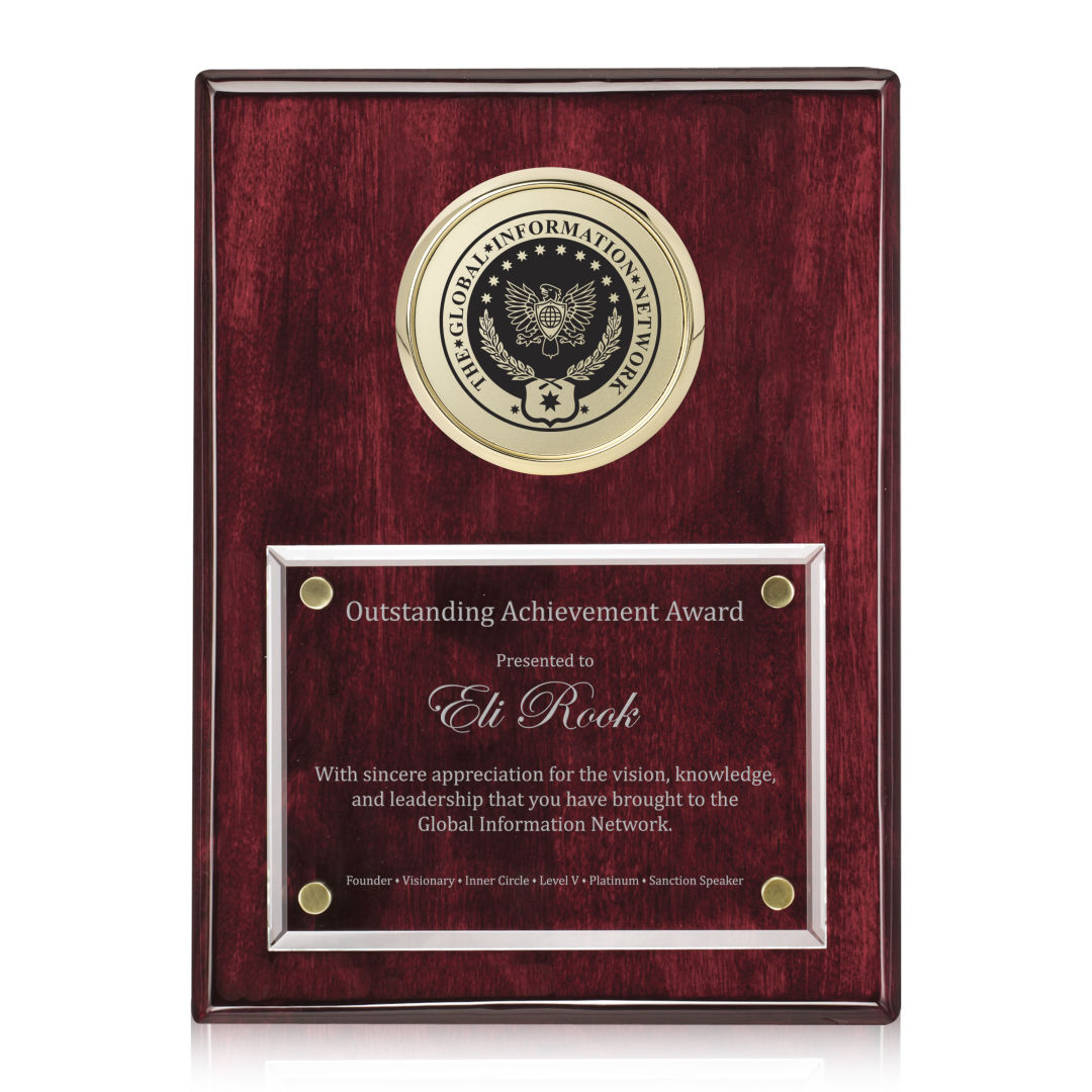 Jansenn Plaque - Rosewood/Gold 13