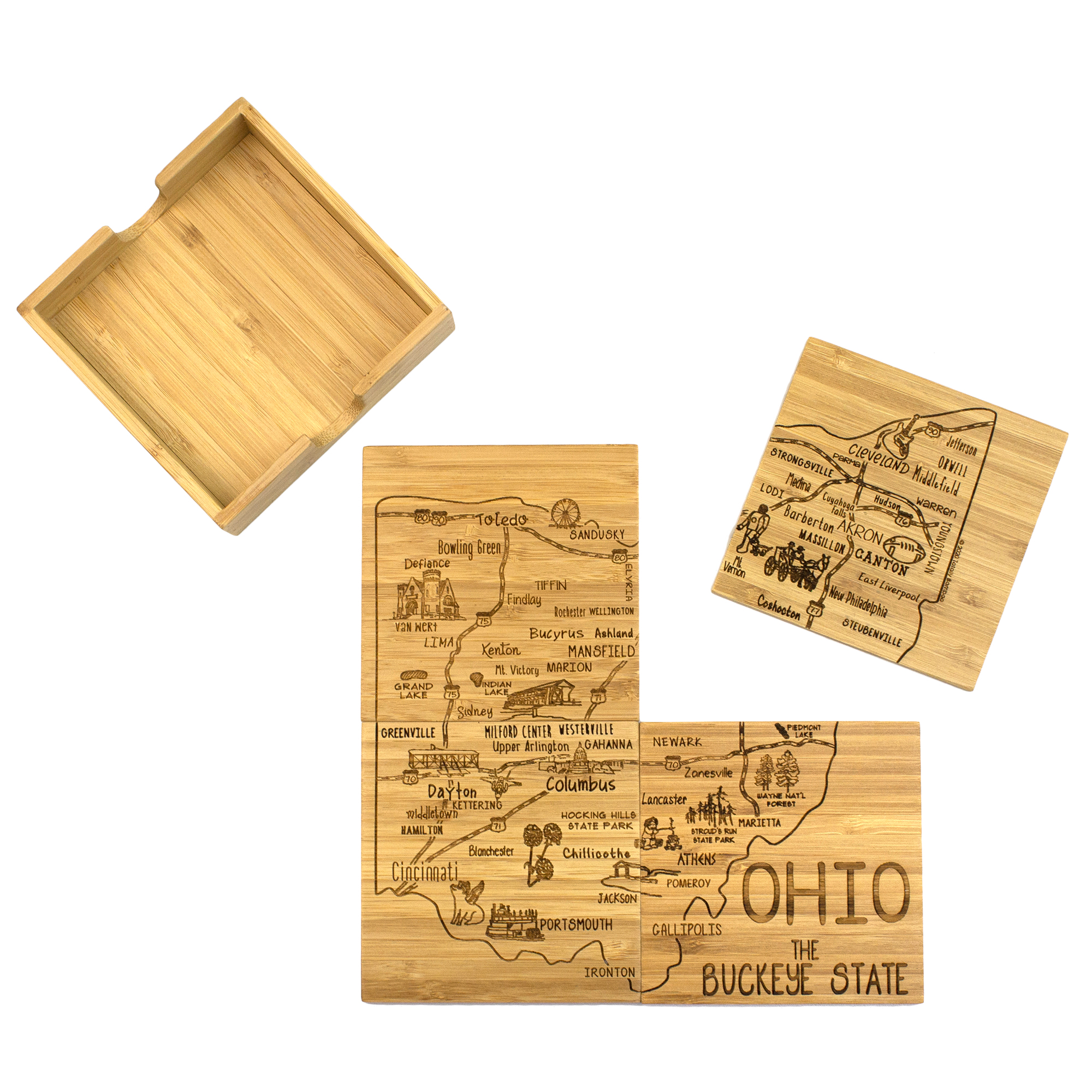 Ohio Puzzle Coaster Set 3