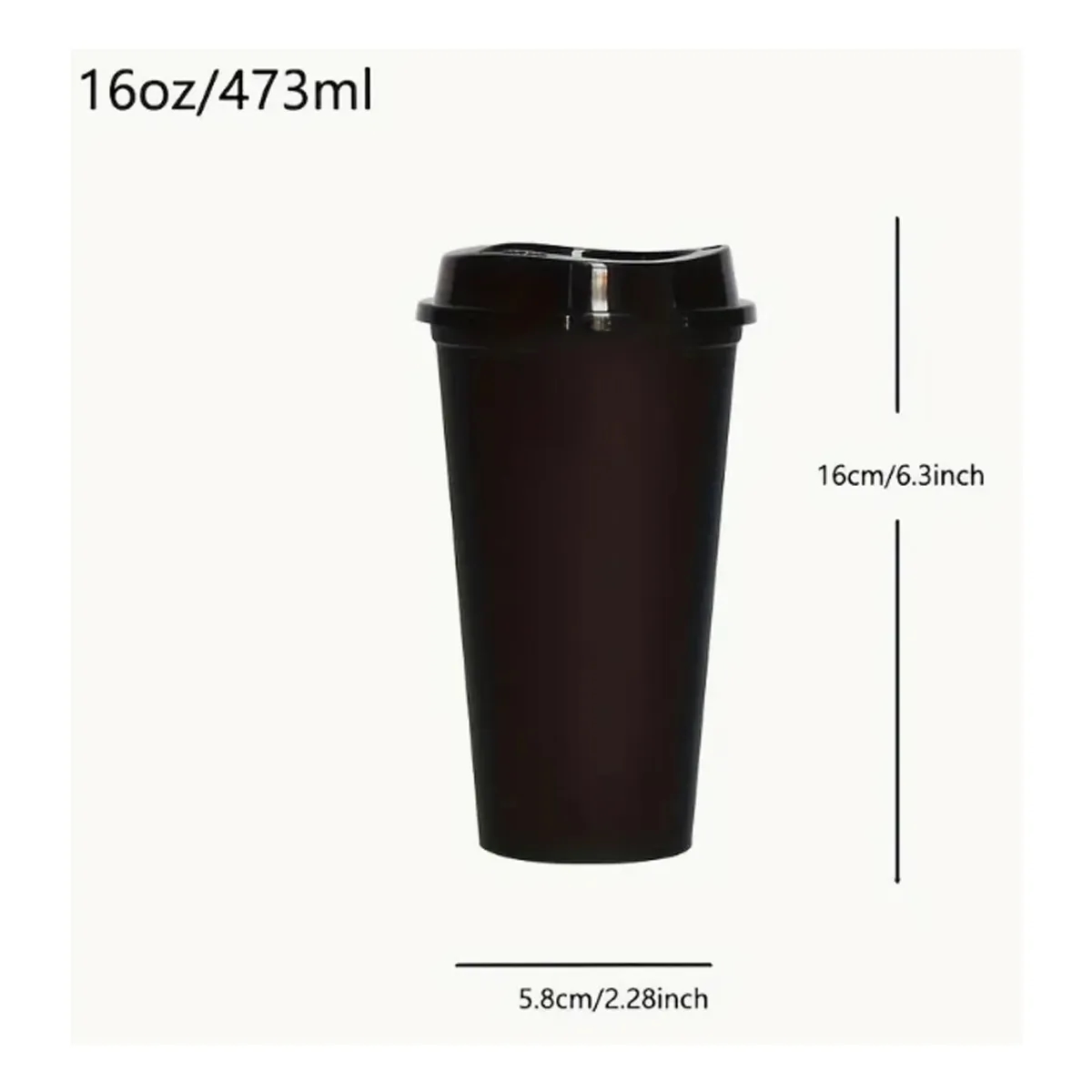 16OZ Reusable Plastic Cup With Lid Coffee Juice Kids Adults 10