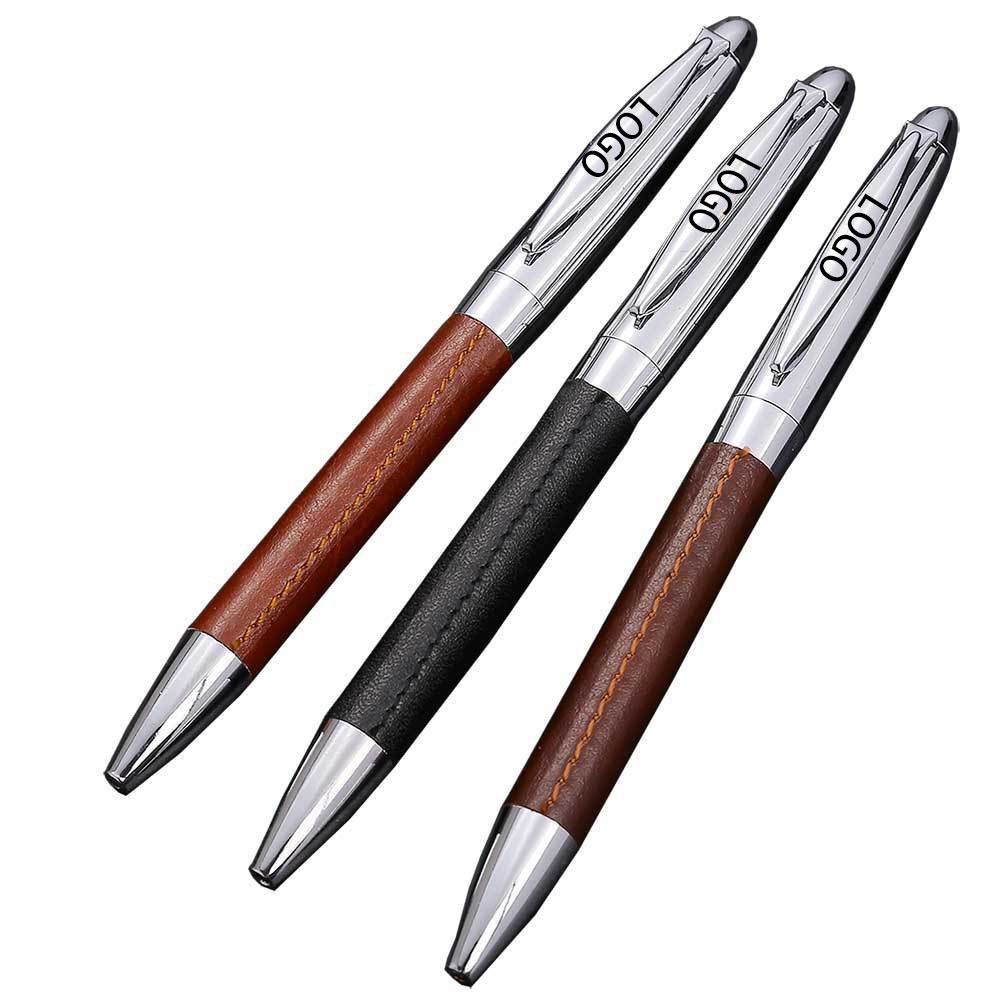 Metal Ball Pen with Leather Cover 5