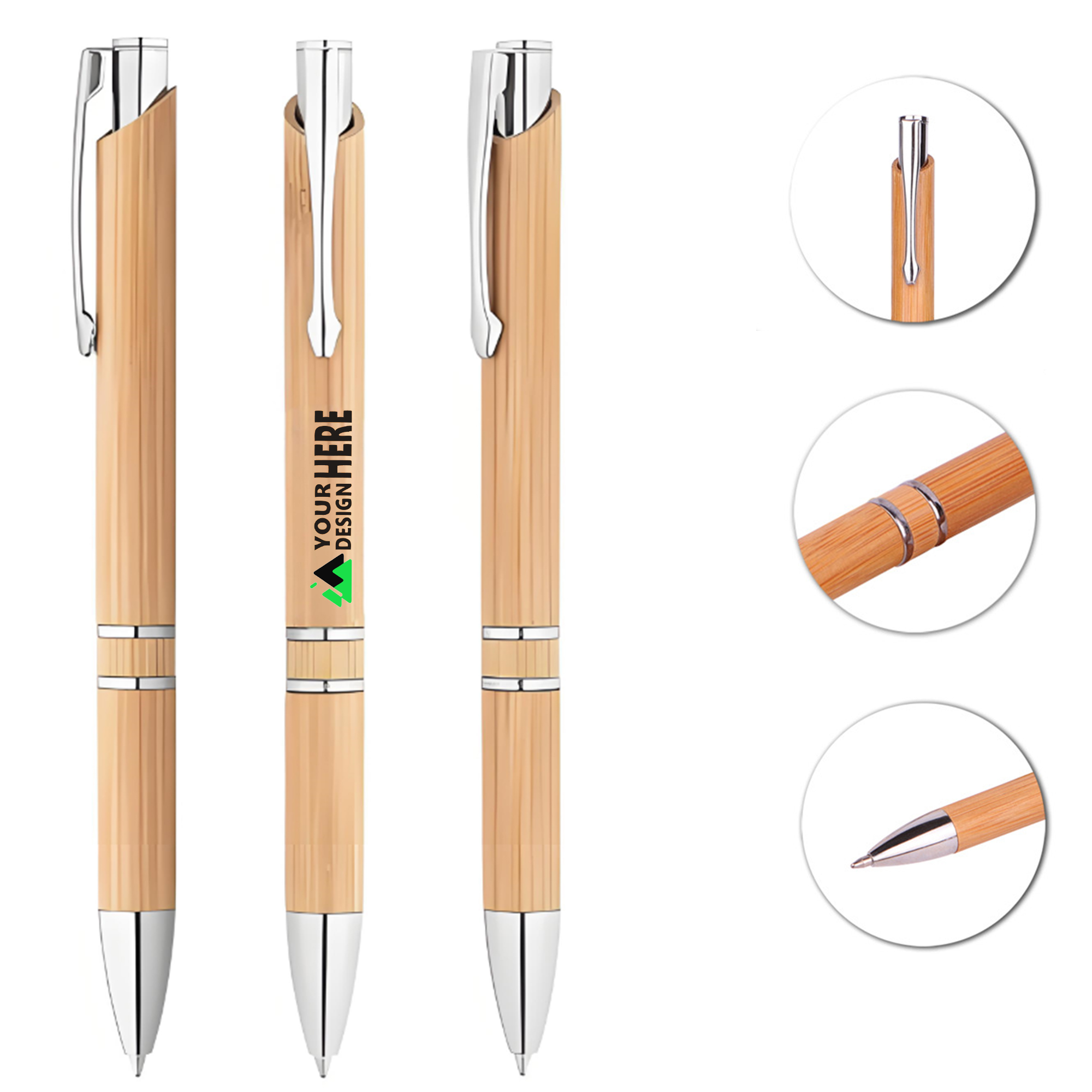 Wood Bamboo Press Environmentally Friendly Ballpoint Pen 4