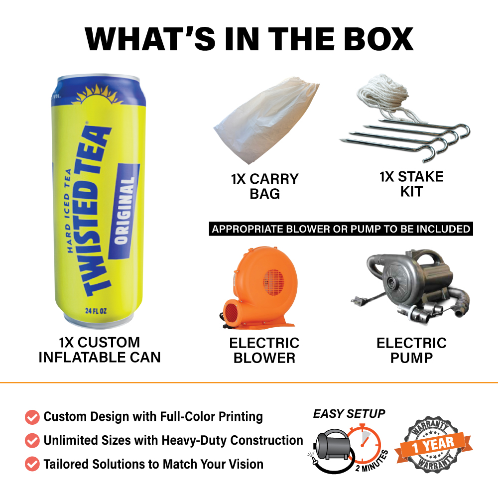 Custom Inflatable Slim Can 6' / 8' / 10' / 15' / 20'