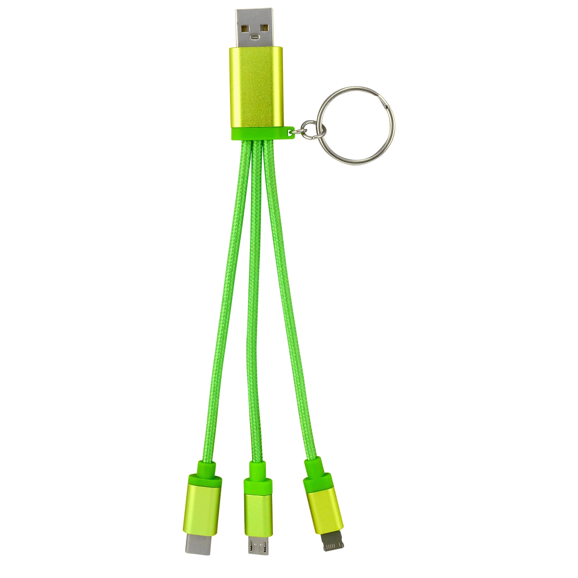 Metallic 3-in 1 Keychain Cable with Type C USB 13