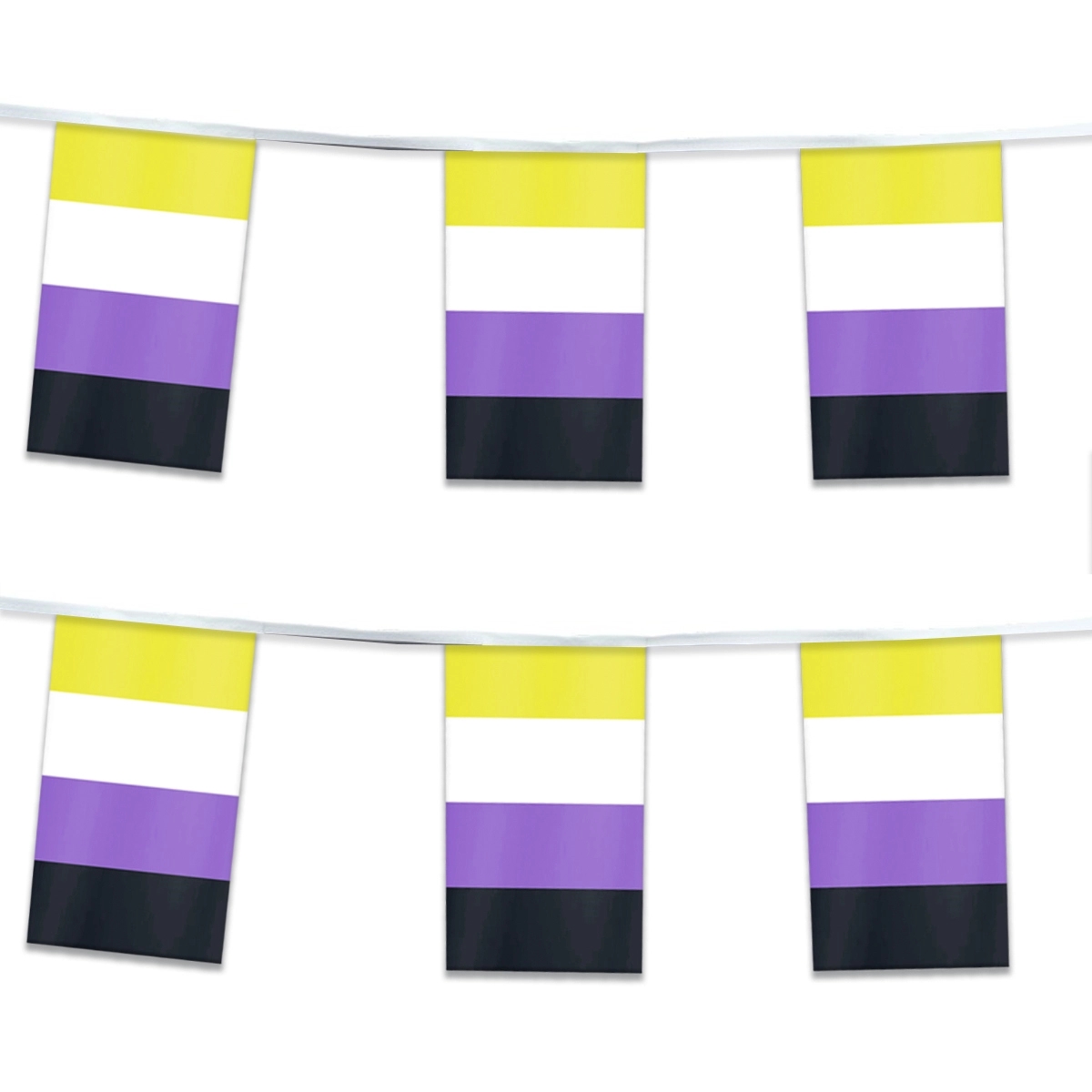 60' 1ply ePoly Non-Binary Pride Streamer 1