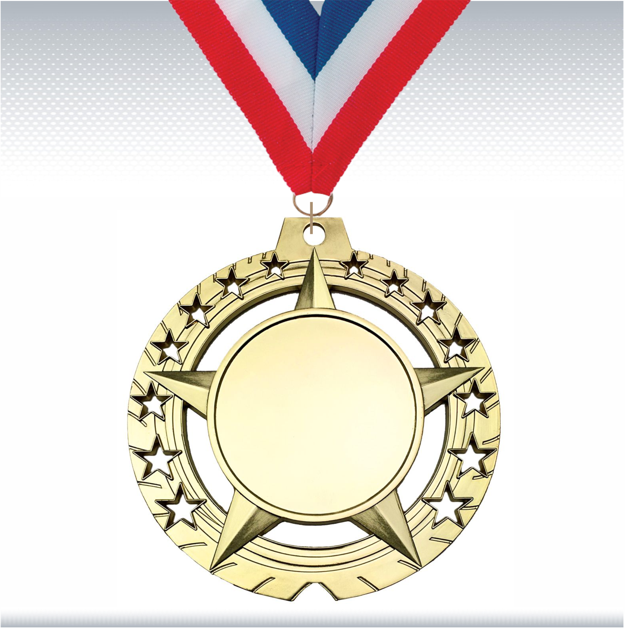 3 3/4" Antique Gold Star Insert Medal 20