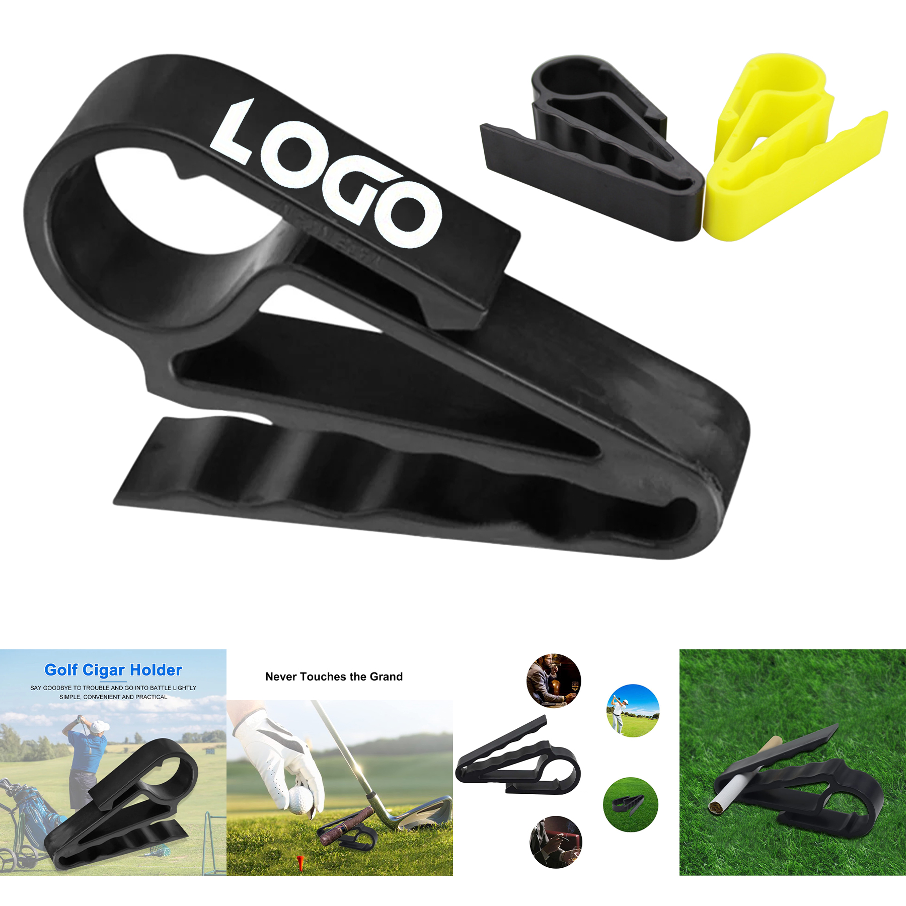 Grip Cigar Holder Golfer Cigars Clip 2