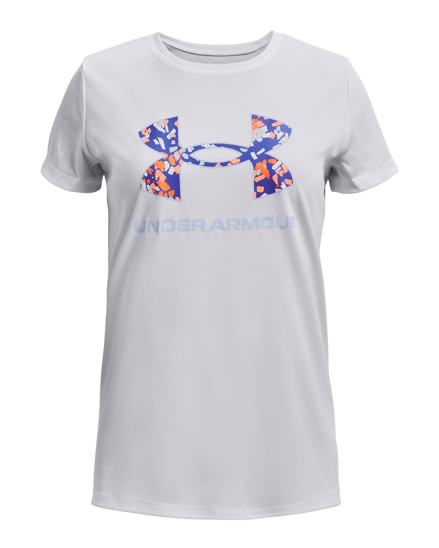Girls' UA Tech Solid Print Big Logo Short Sleeve 7
