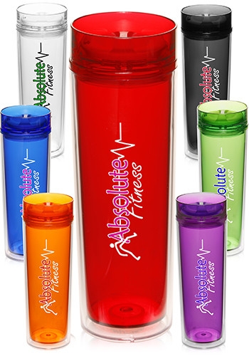 16 oz Slim Double Wall Plastic Tumbler 1