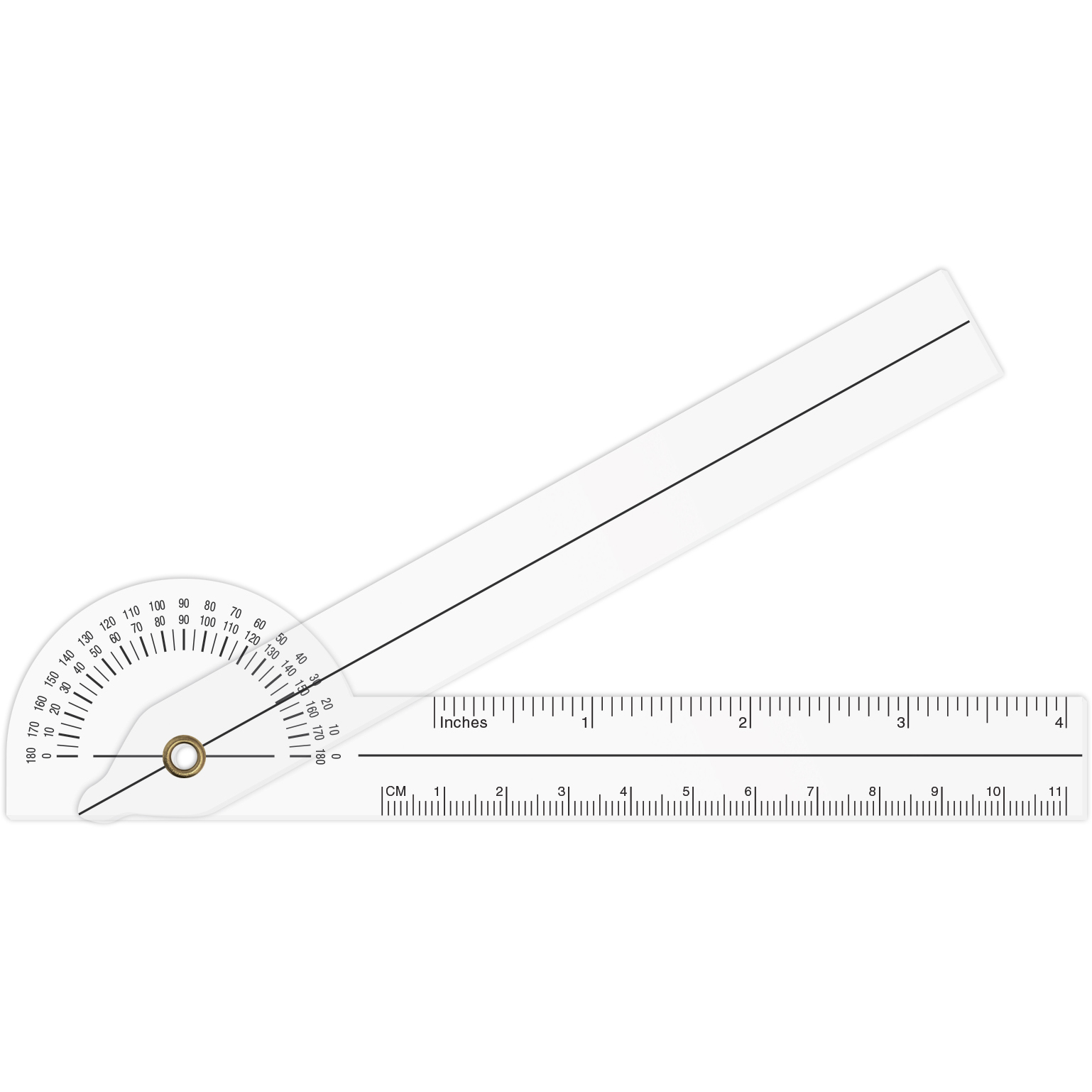 .030 Clear Plastic Goniometer (1.5" x 11.4") Screen-printed 2