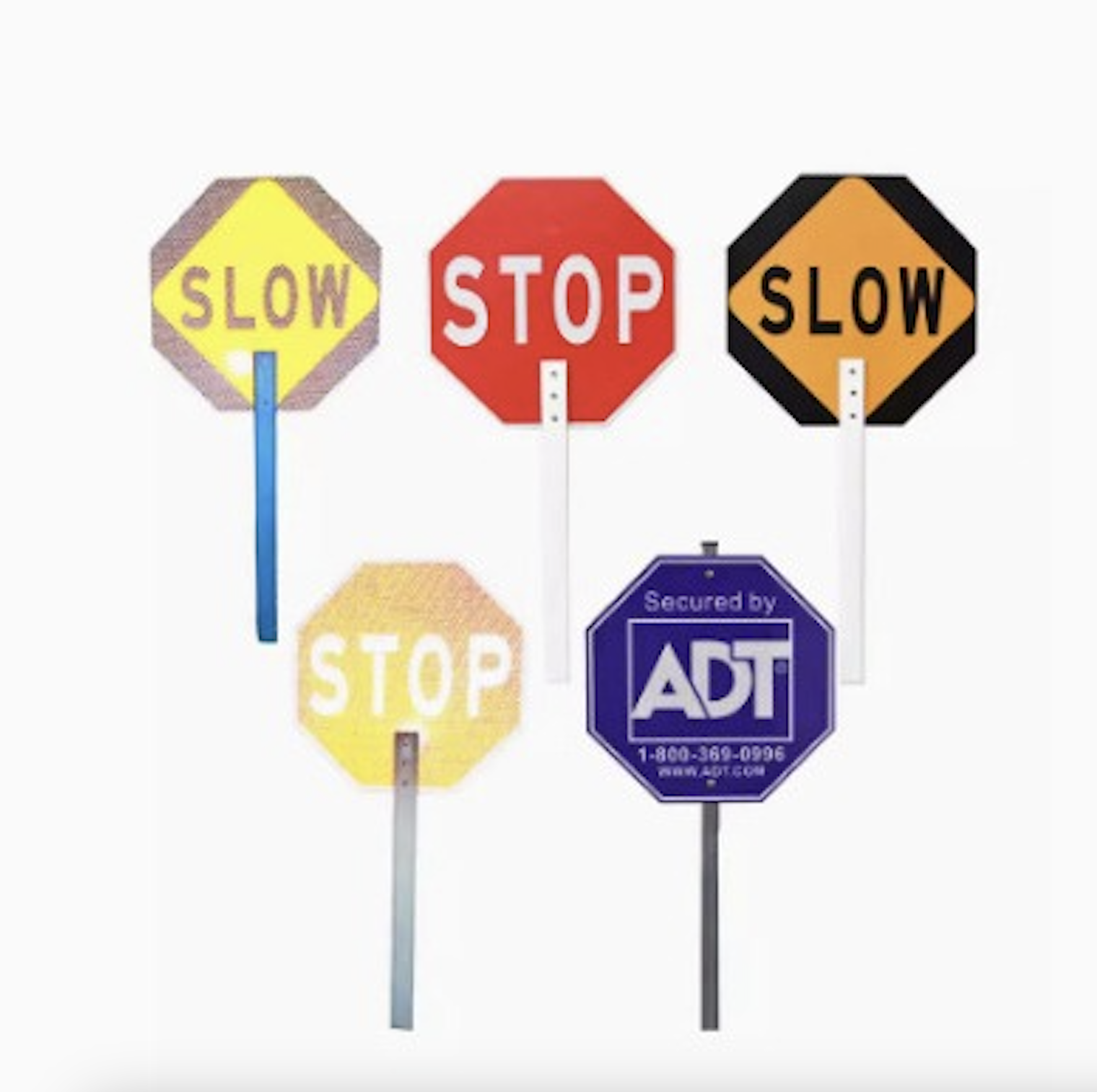 Stop and Slow Paddle Signs with 30 Inch Pole 2