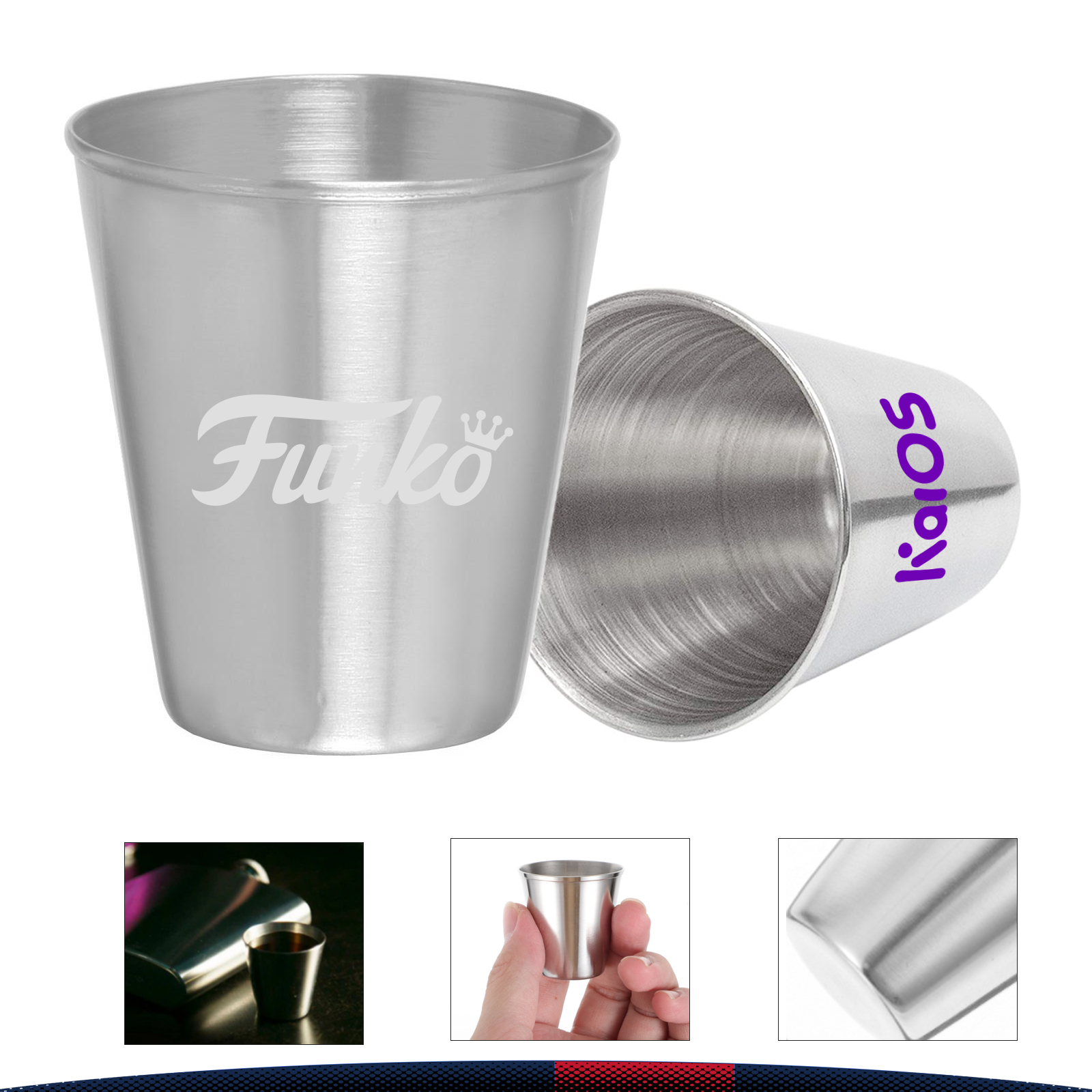 2.5 oz. Lisle Metal Shot Glasses 2