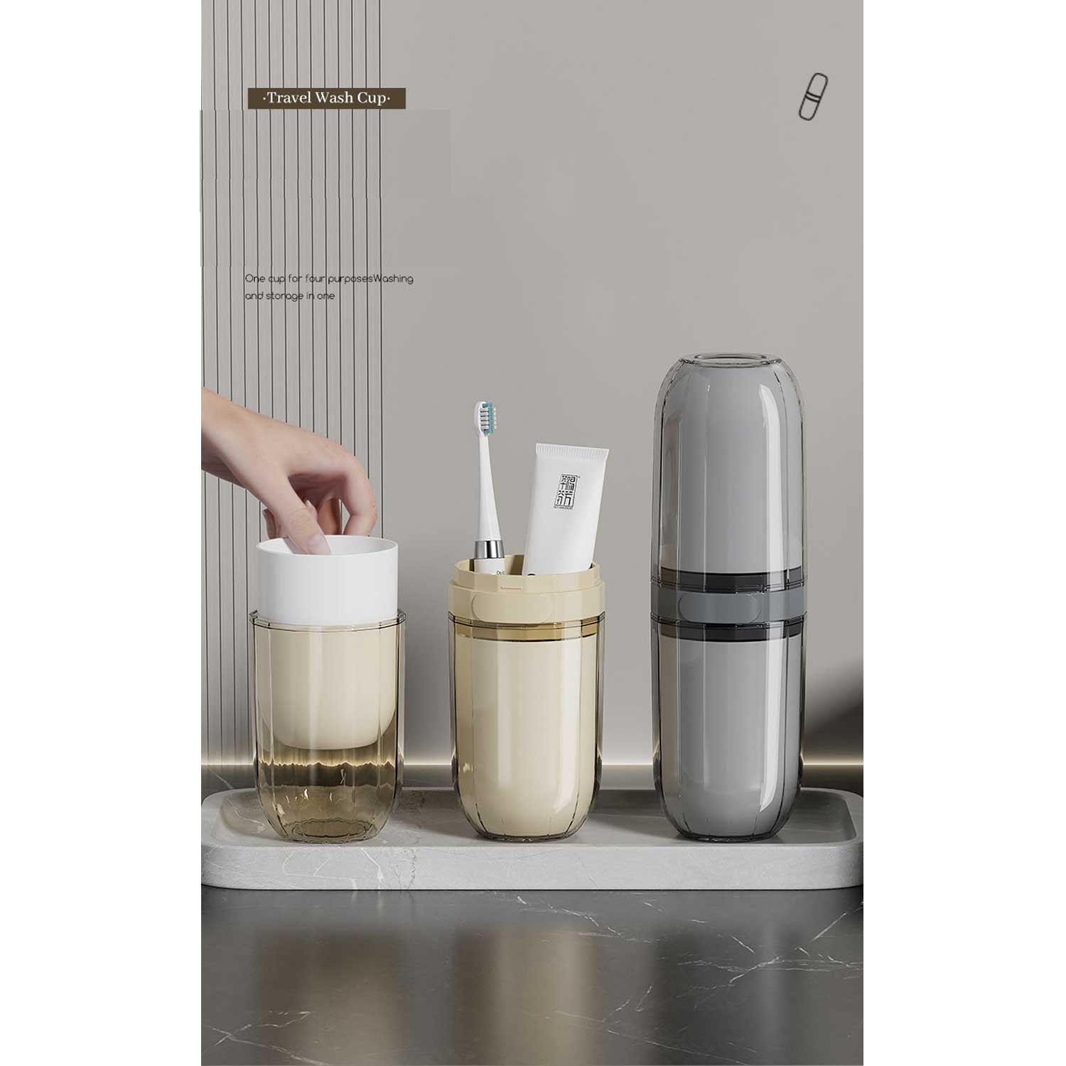 Portable & Stylish Travel Toothbrush Cup Set 5