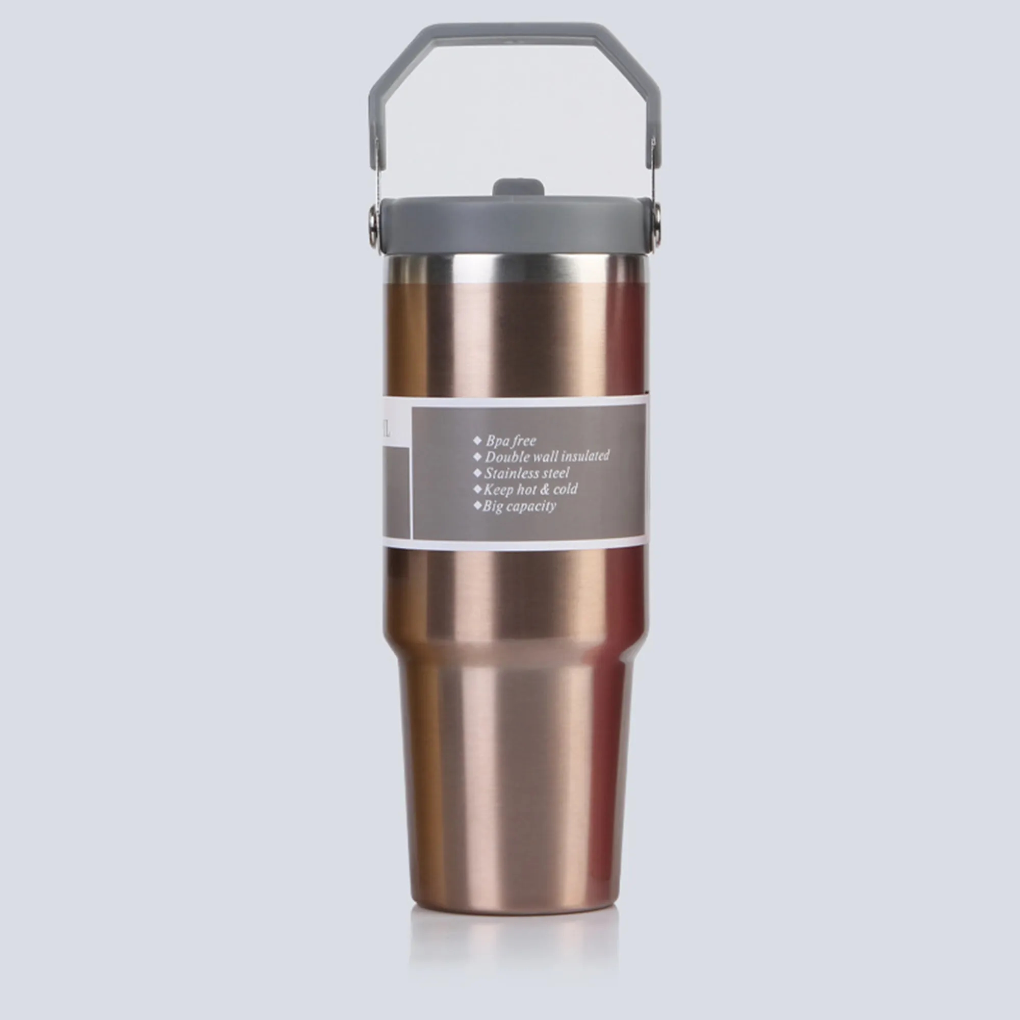 Stainless Steel Car Cup Ice Vacuum Coffee with Straw 8