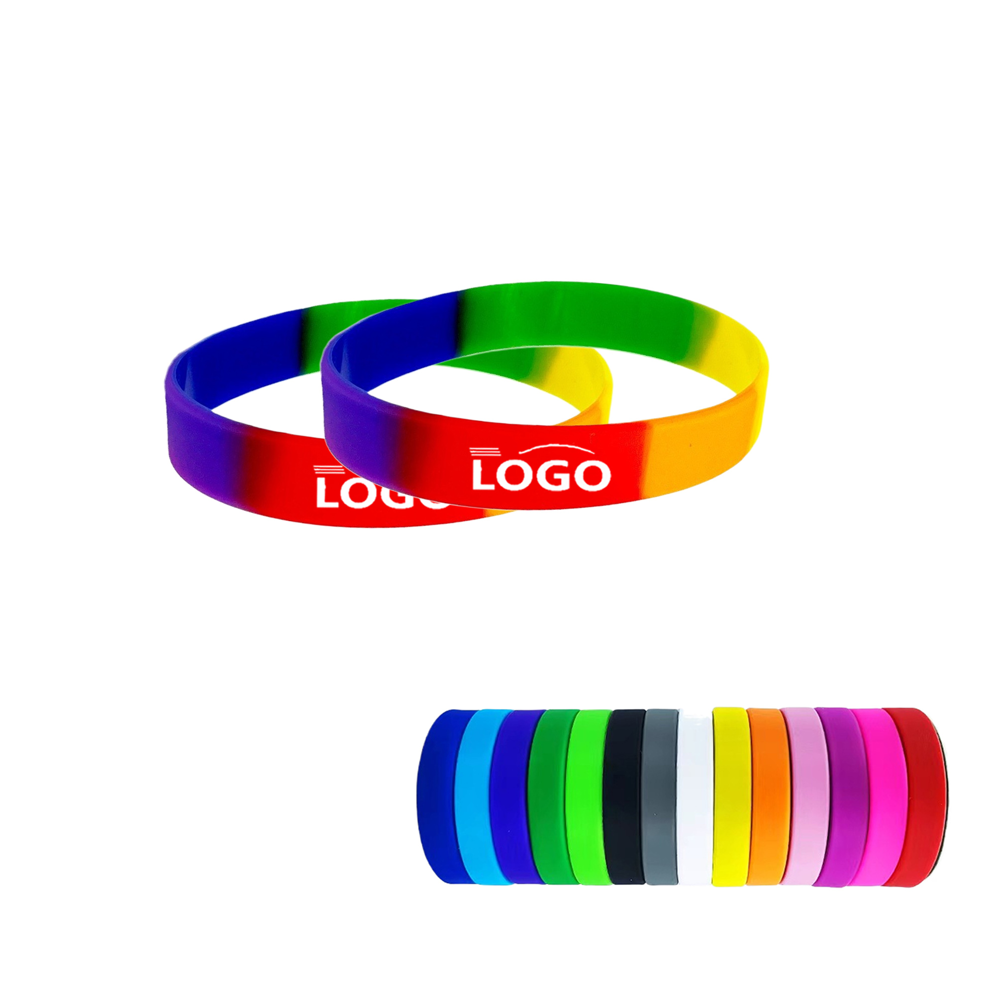 MOQ100 Rainbow Silicone Wristbands for LGBTQ Support 3