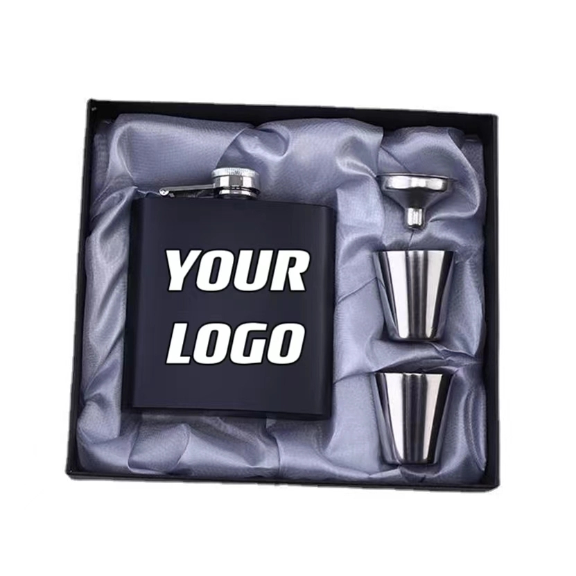 Custom 6 oz Stainless Steel Liquor Flask Gift Set 4