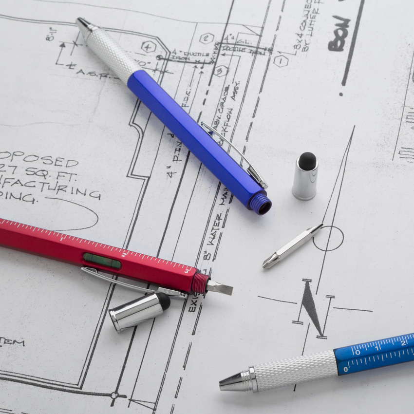 Multi-Functional Twist Pen, Sytlus, Ruler, Screwdriver, Level 4