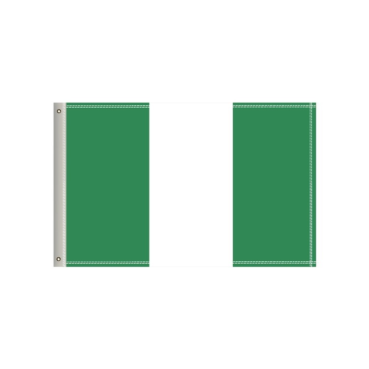National Flag, Nigeria, Double-Sided - 36"W x 24"H 2