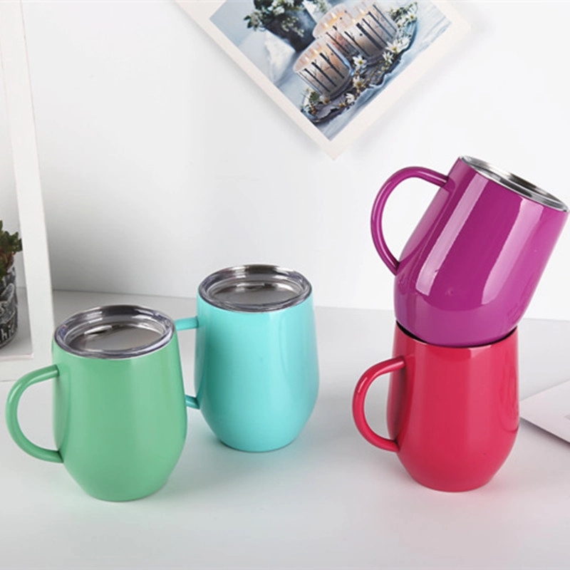 Custom 12 oz Stainless Steel Travel Coffee Mug With Handle 5