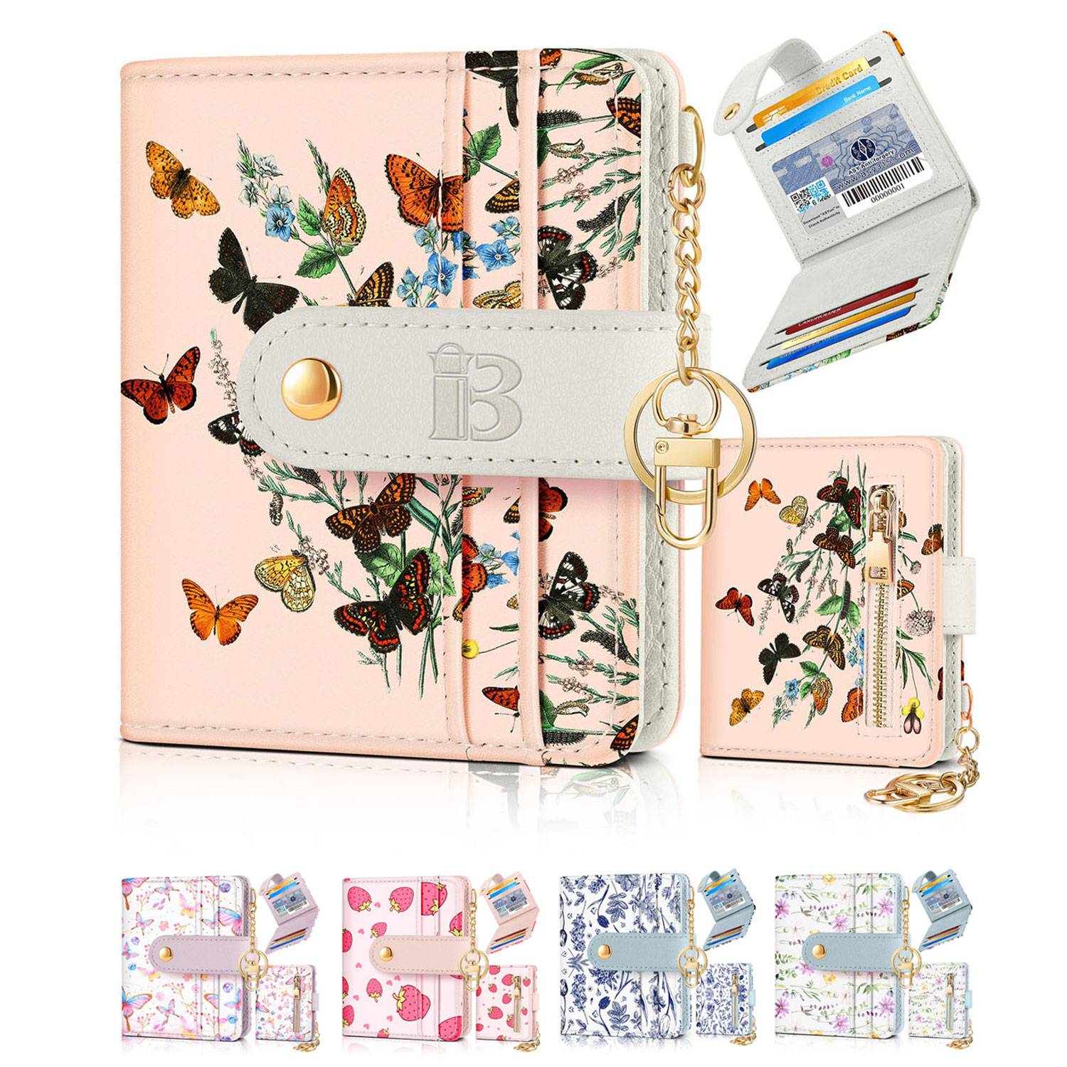 Women Portable Durable Thin Cute RFID Leather Wallet 5